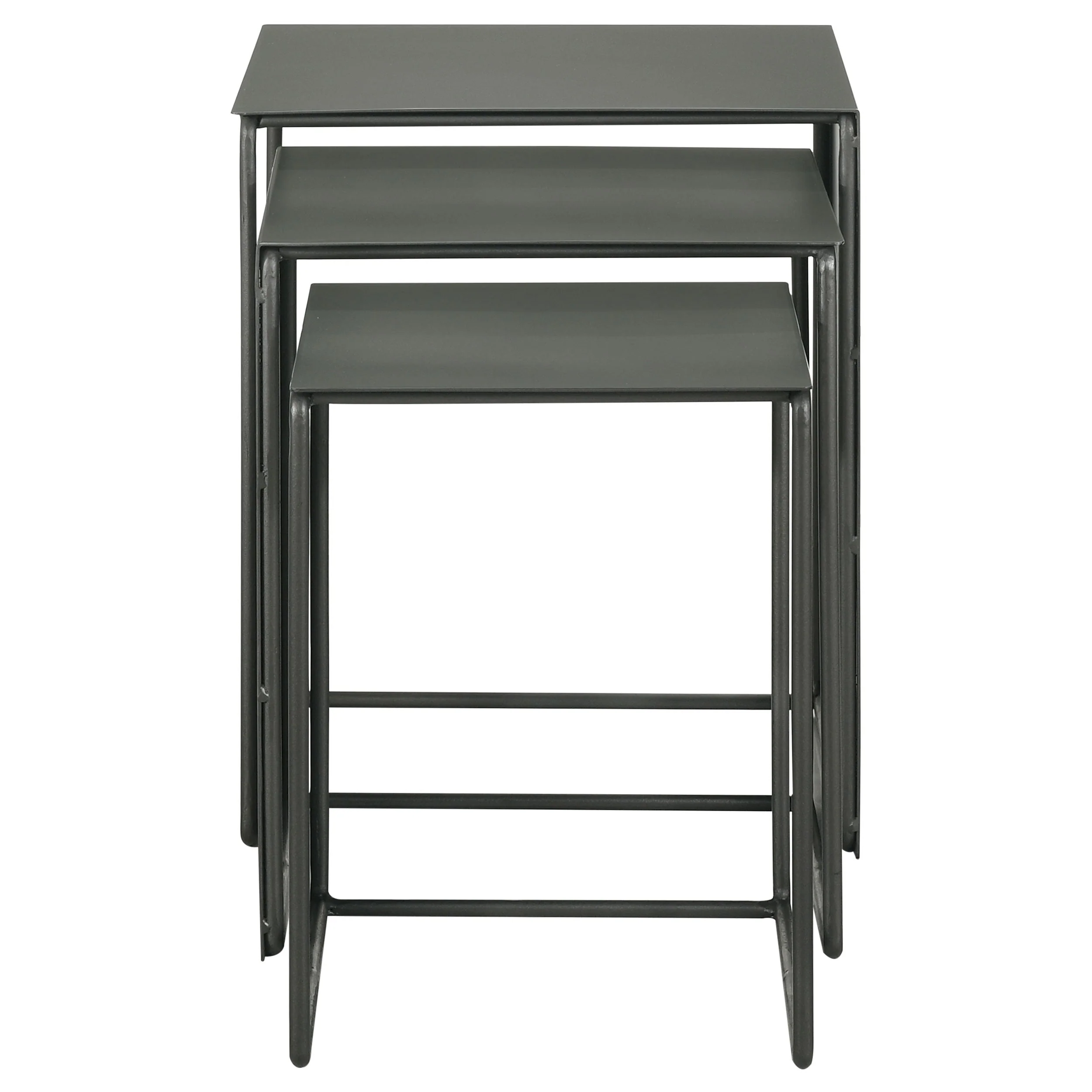 Imez 3-piece Rectangular Metal Nesting Table Set Grey - Image 5