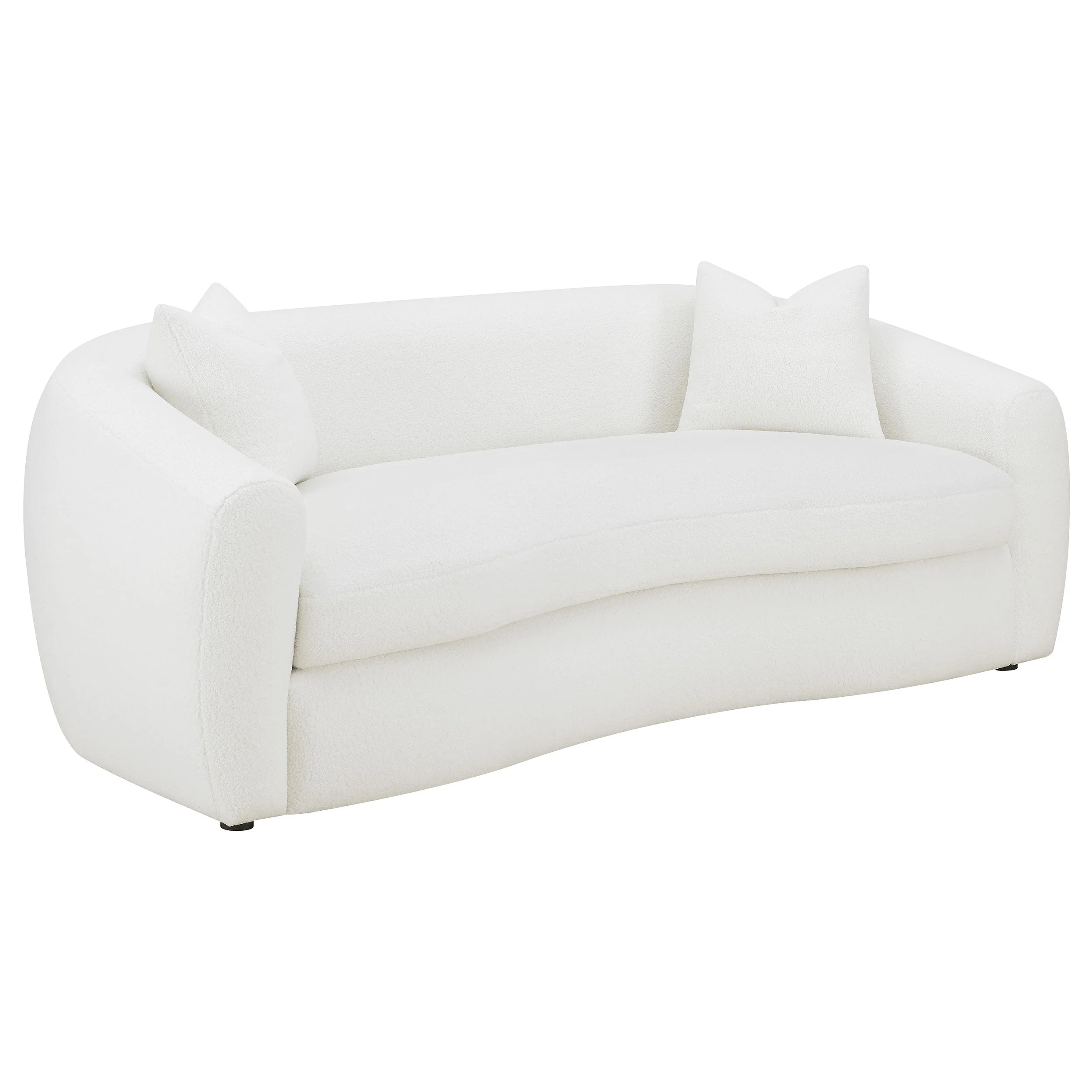 Isabella Faux Sheepskin Upholstered Sofa Natural - Image 2