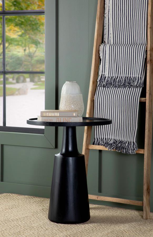 Ixia Round Solid Wood Accent Side Table - Image 2
