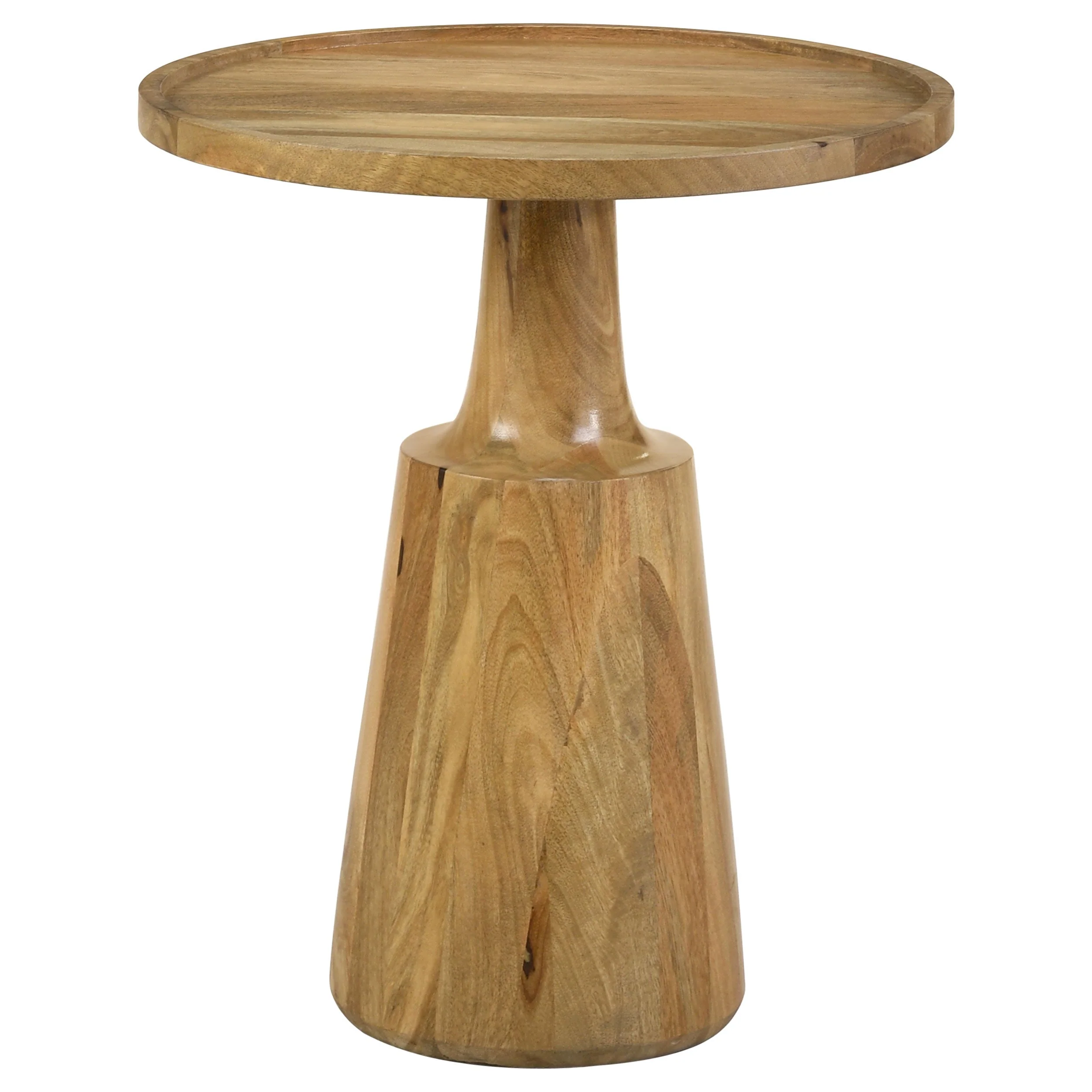 Ixia Round Solid Wood Accent Side Table - Image 3