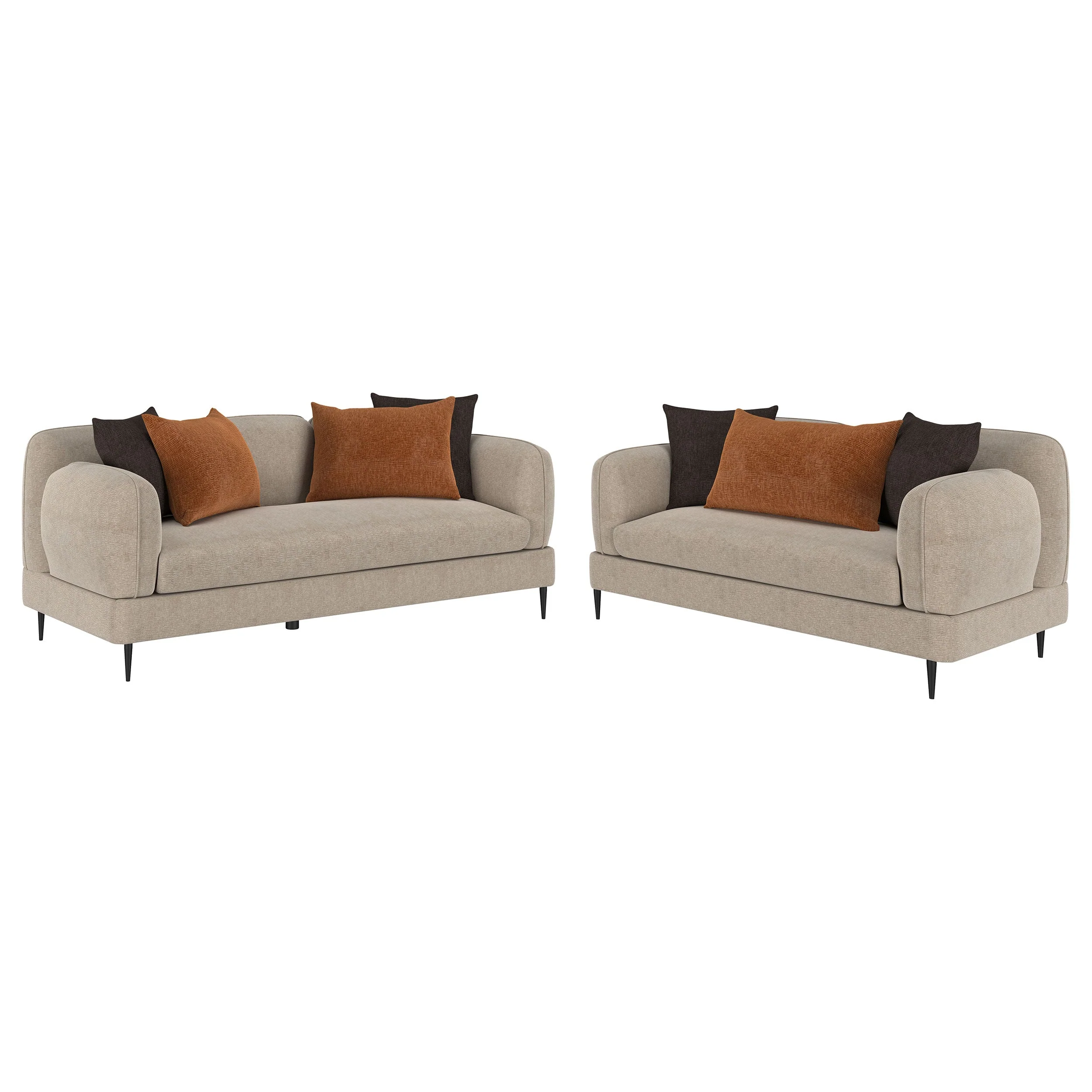 Jade Chenille Upholstered Sofa Set - Image 3