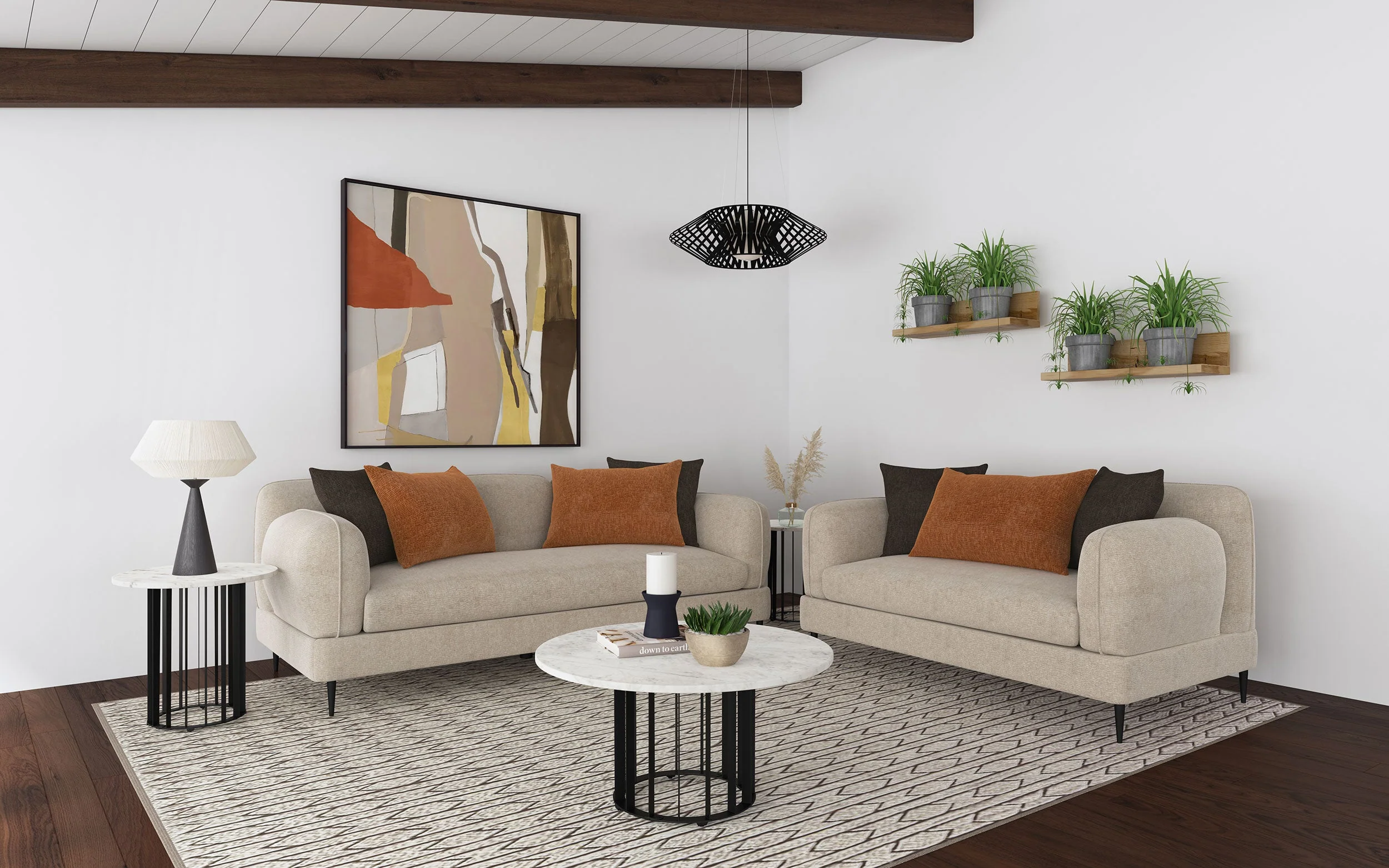 Jade Chenille Upholstered Sofa Set - Image 5