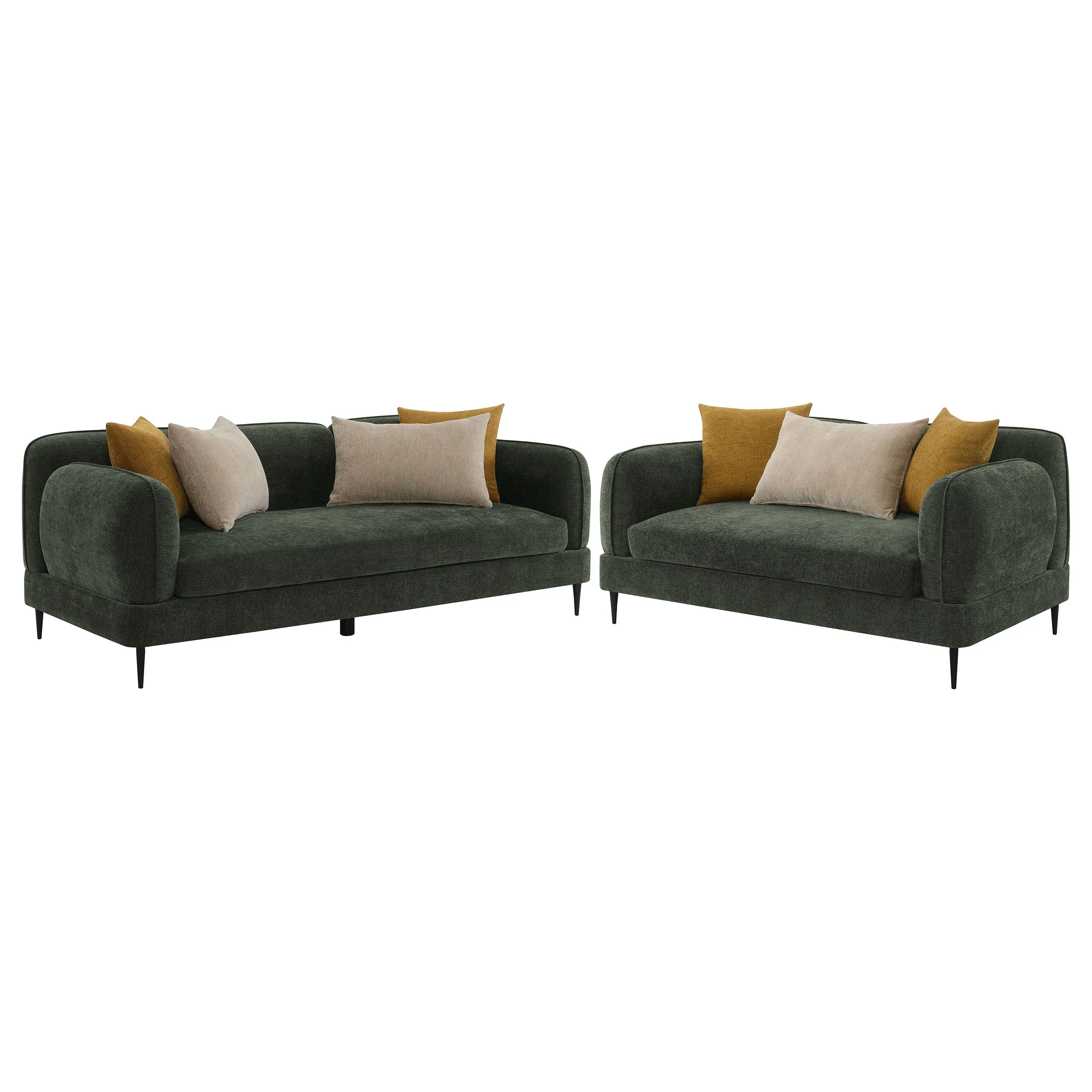 Jade Chenille Upholstered Sofa Set - Image 6