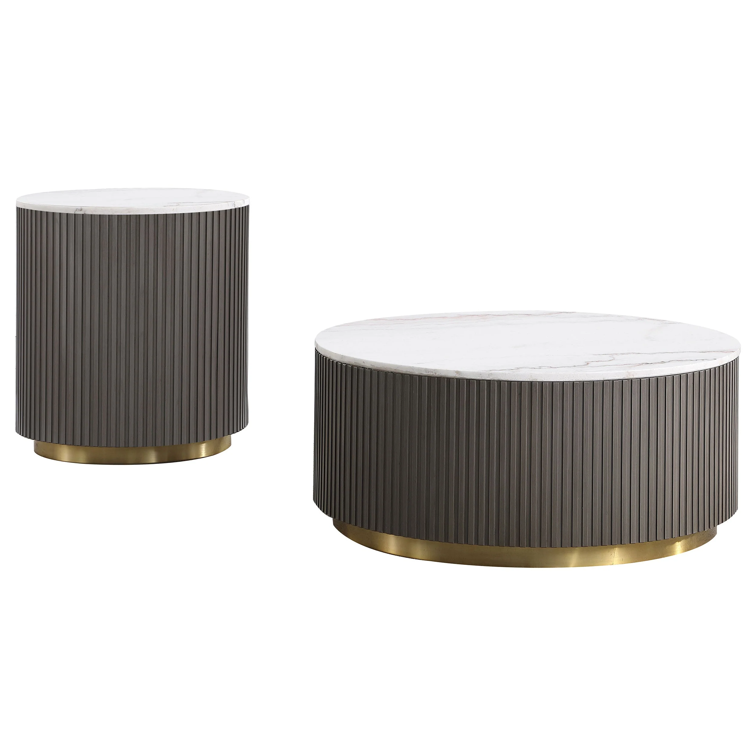 Jason Round Marble Coffee and End Table Set - Image 5