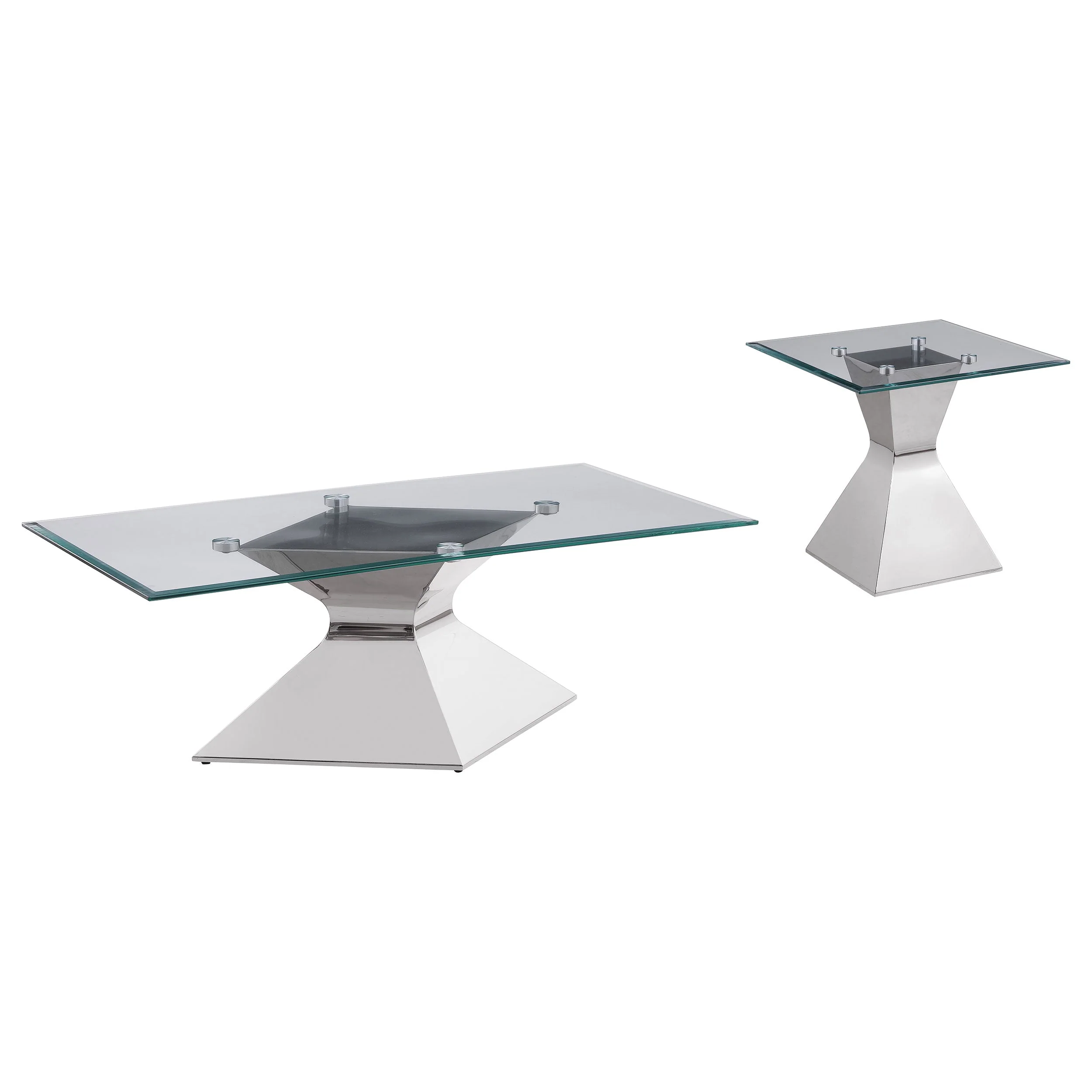 Jenny Rectangular Coffee and End Table Set Chrome - Image 5