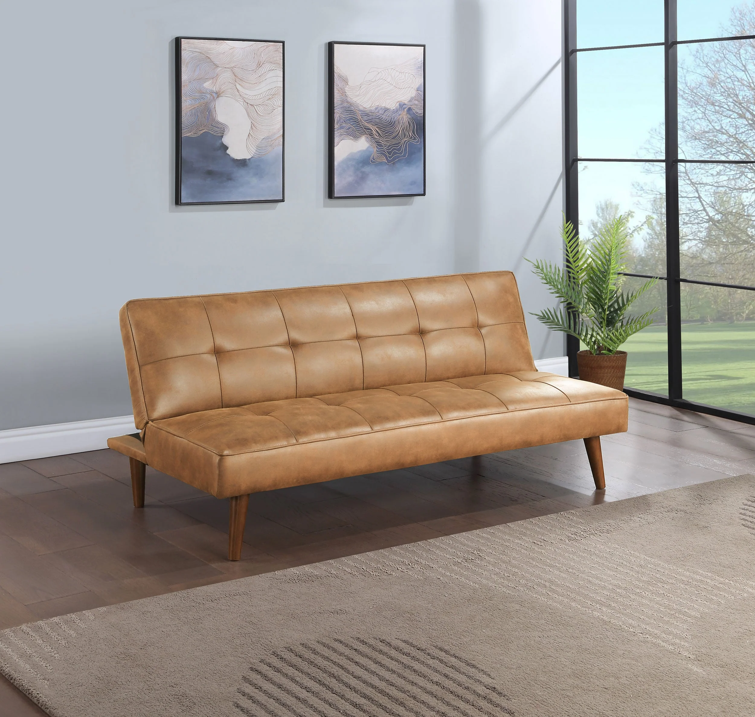 Jenson Upholstered Tufted Convertible Sofa Bed - Image 5