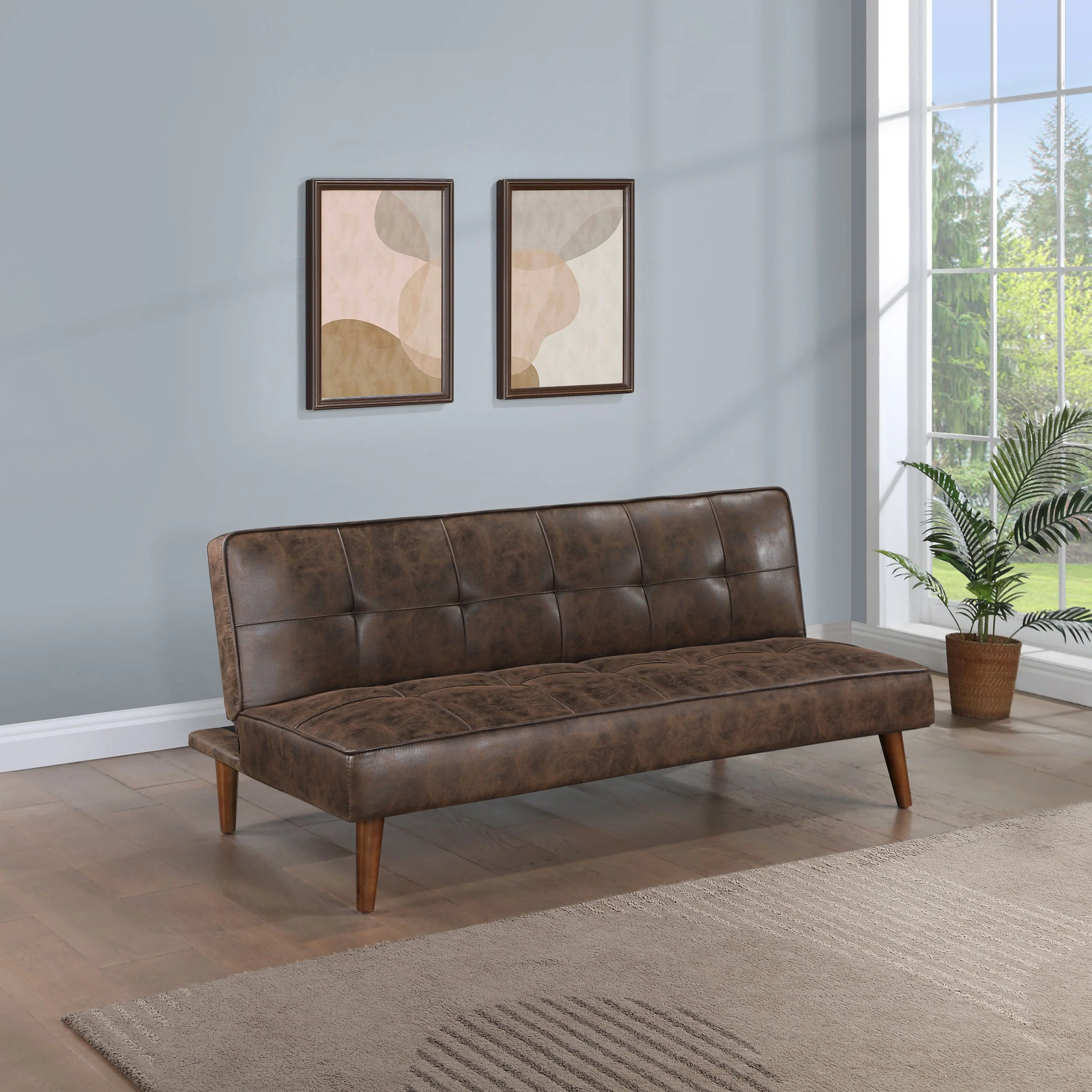 Jenson Upholstered Tufted Convertible Sofa Bed - Image 6