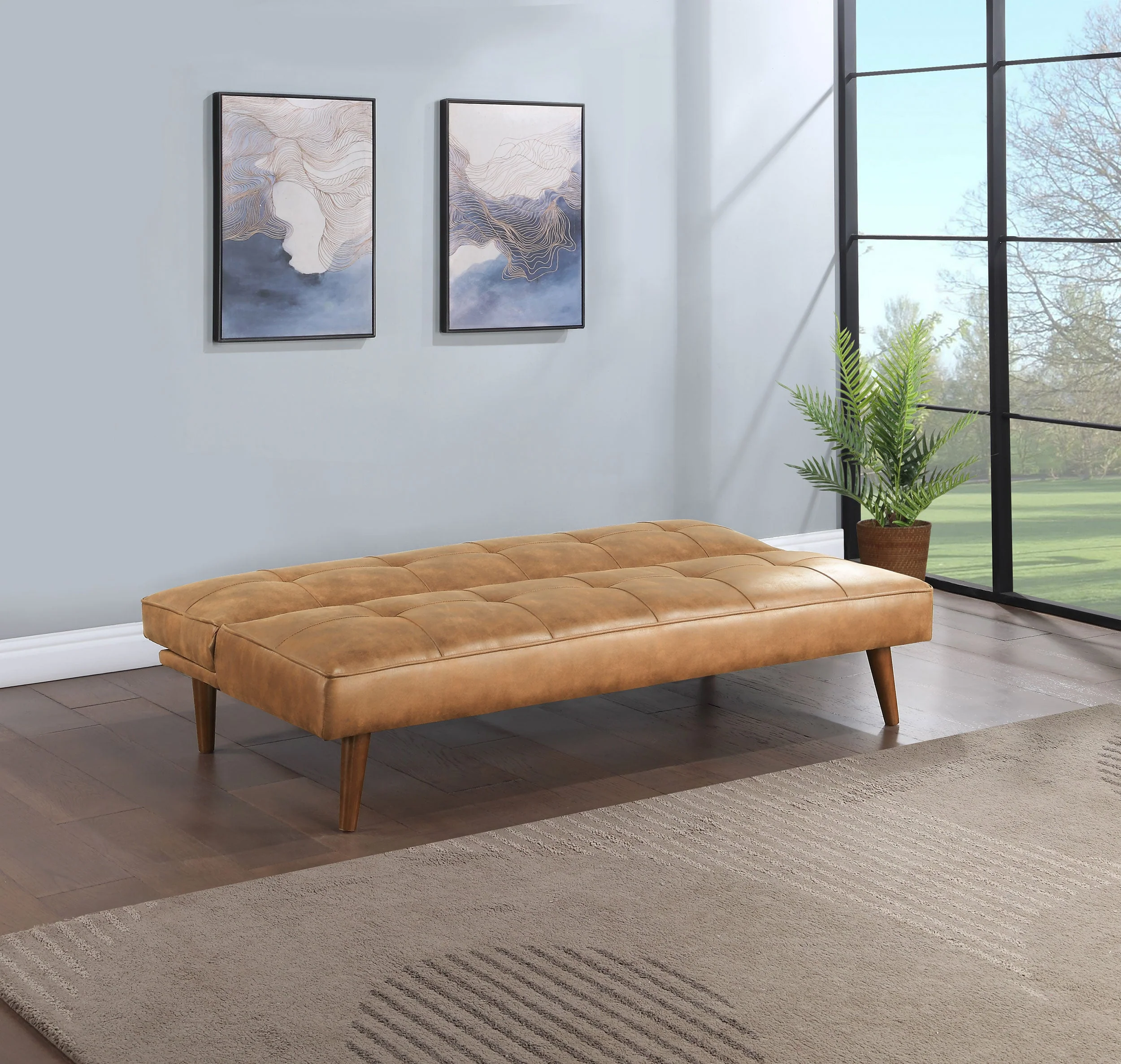 Jenson Upholstered Tufted Convertible Sofa Bed - Image 7