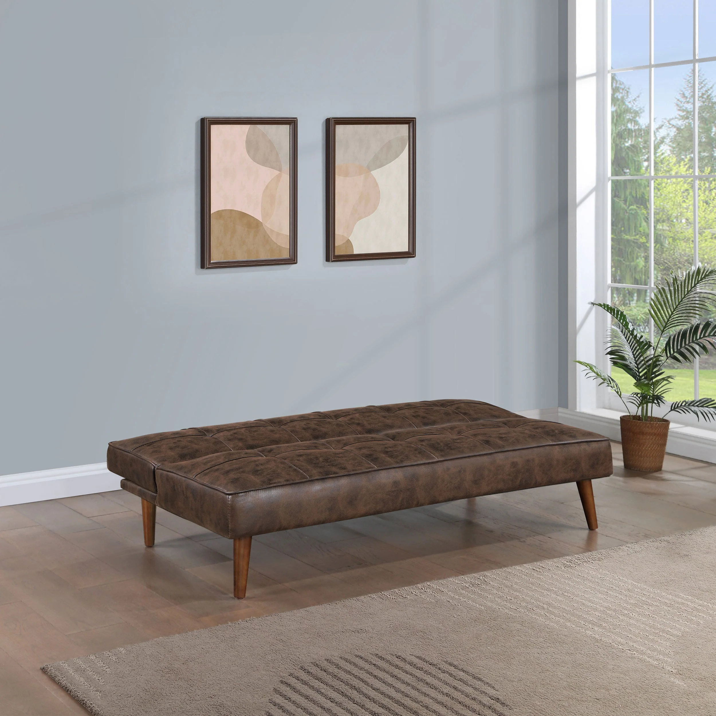 Jenson Upholstered Tufted Convertible Sofa Bed - Image 8