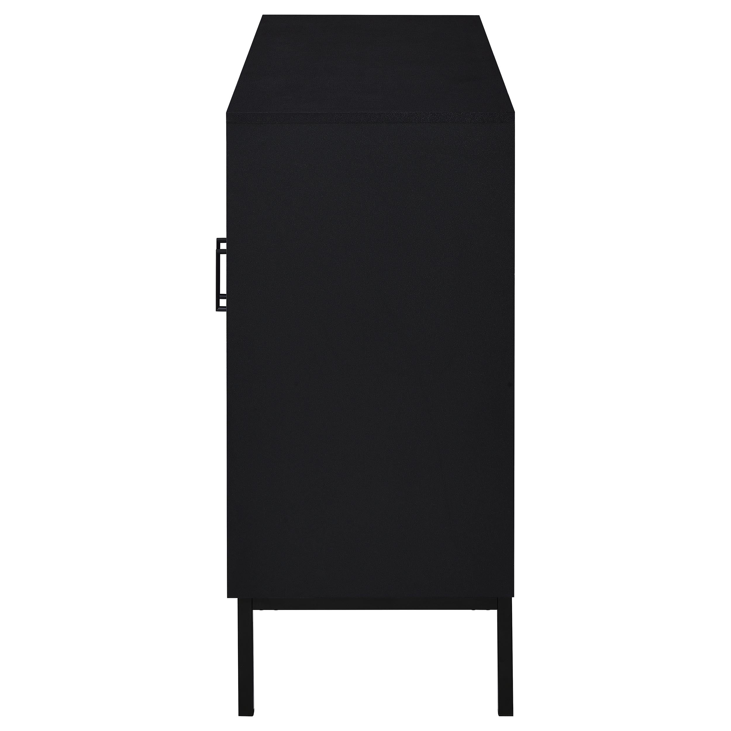 Jess 2-door Arched Fluted Glass Accent Cabinet Black - Image 6