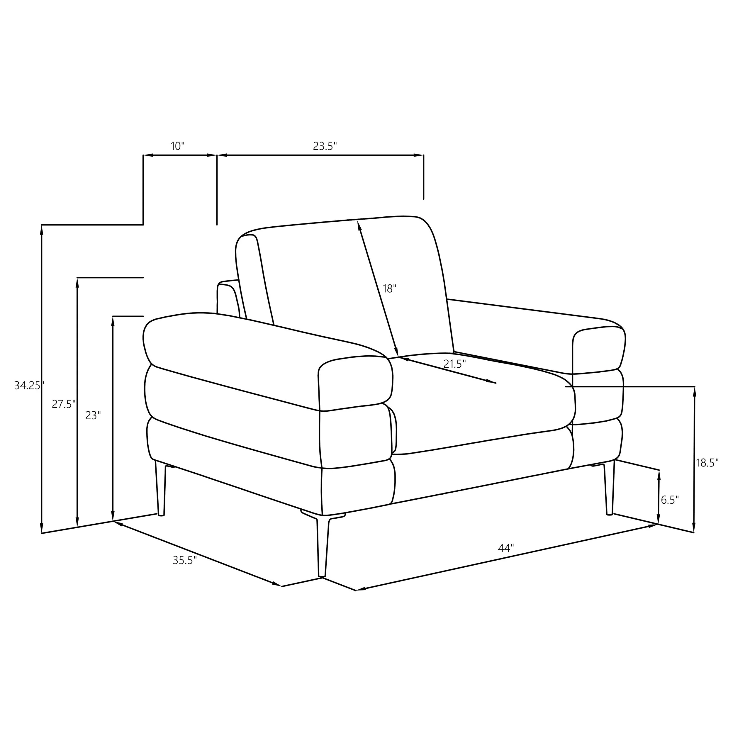 Jessel Chenille Upholstered Track Arm Chair Ivory - Image 11