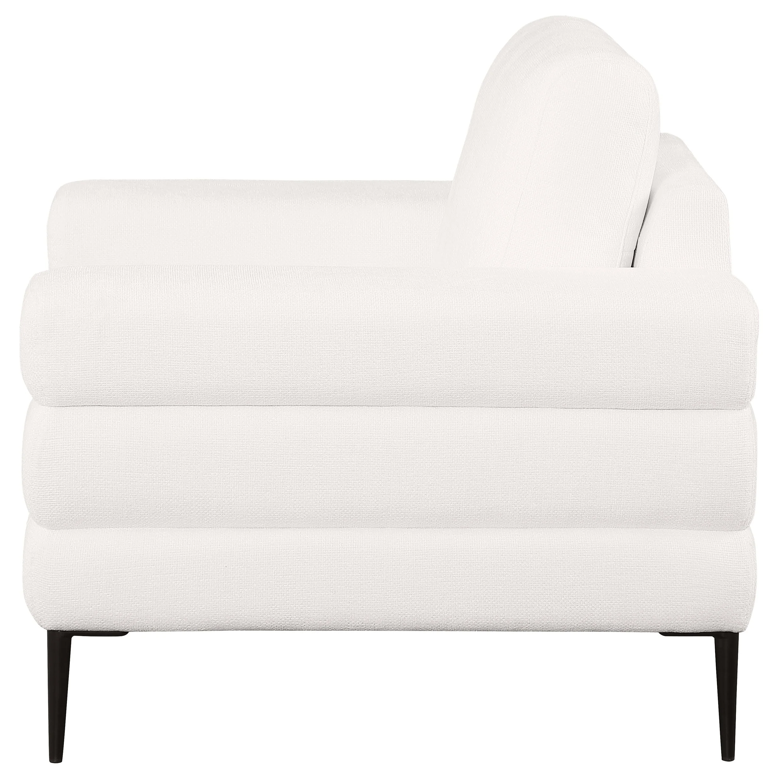 Jessel Chenille Upholstered Track Arm Chair Ivory - Image 6