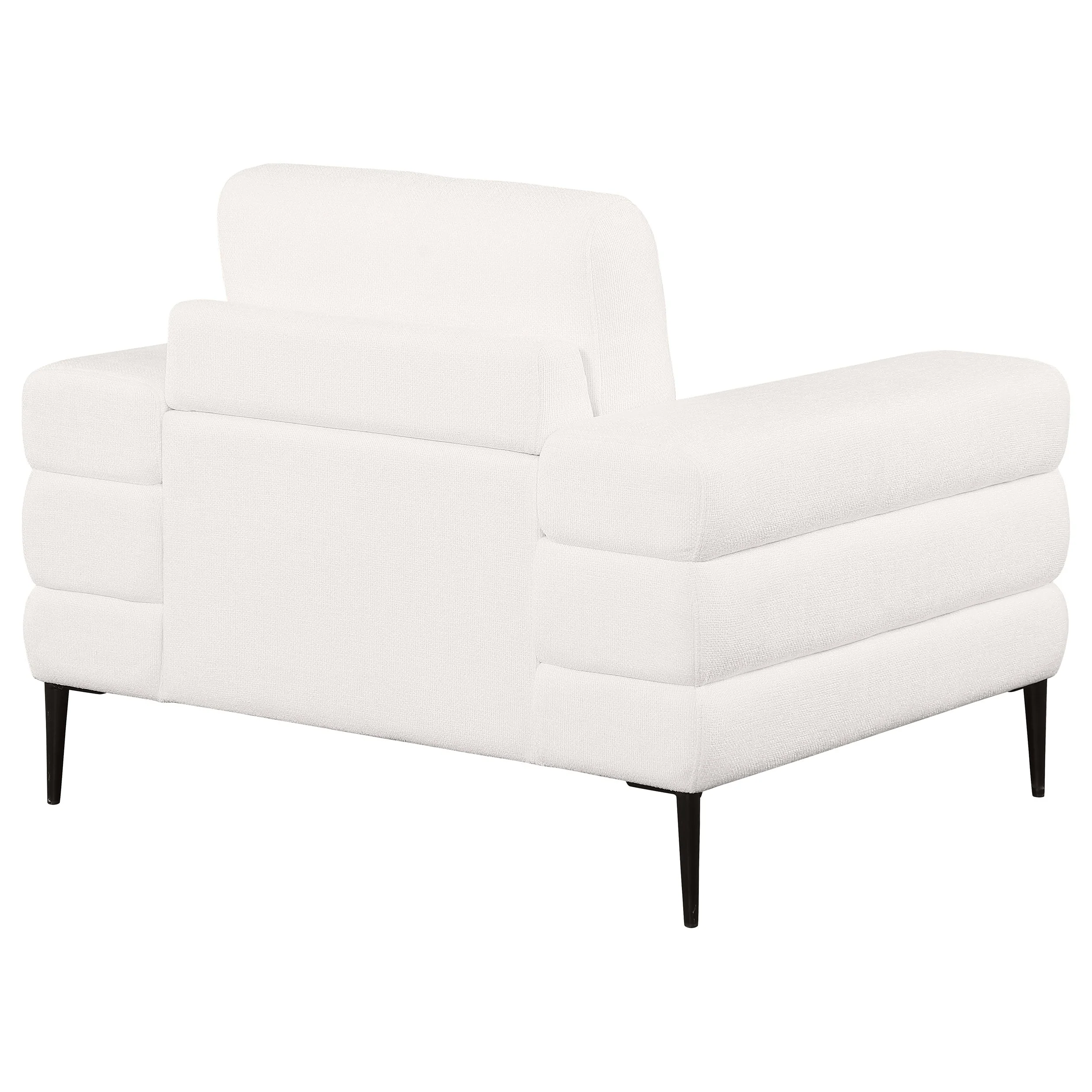 Jessel Chenille Upholstered Track Arm Chair Ivory - Image 8