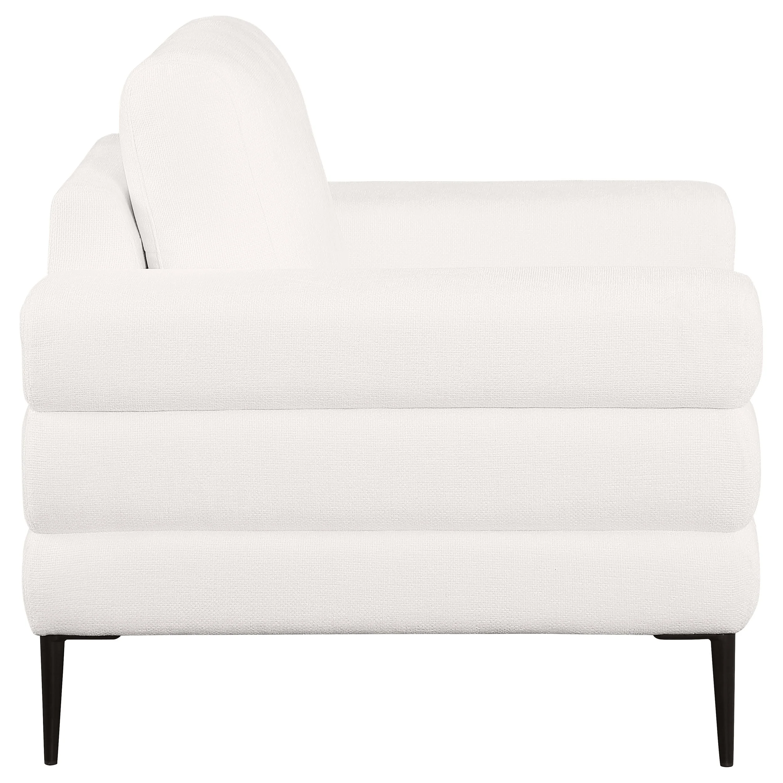 Jessel Chenille Upholstered Track Arm Chair Ivory - Image 9