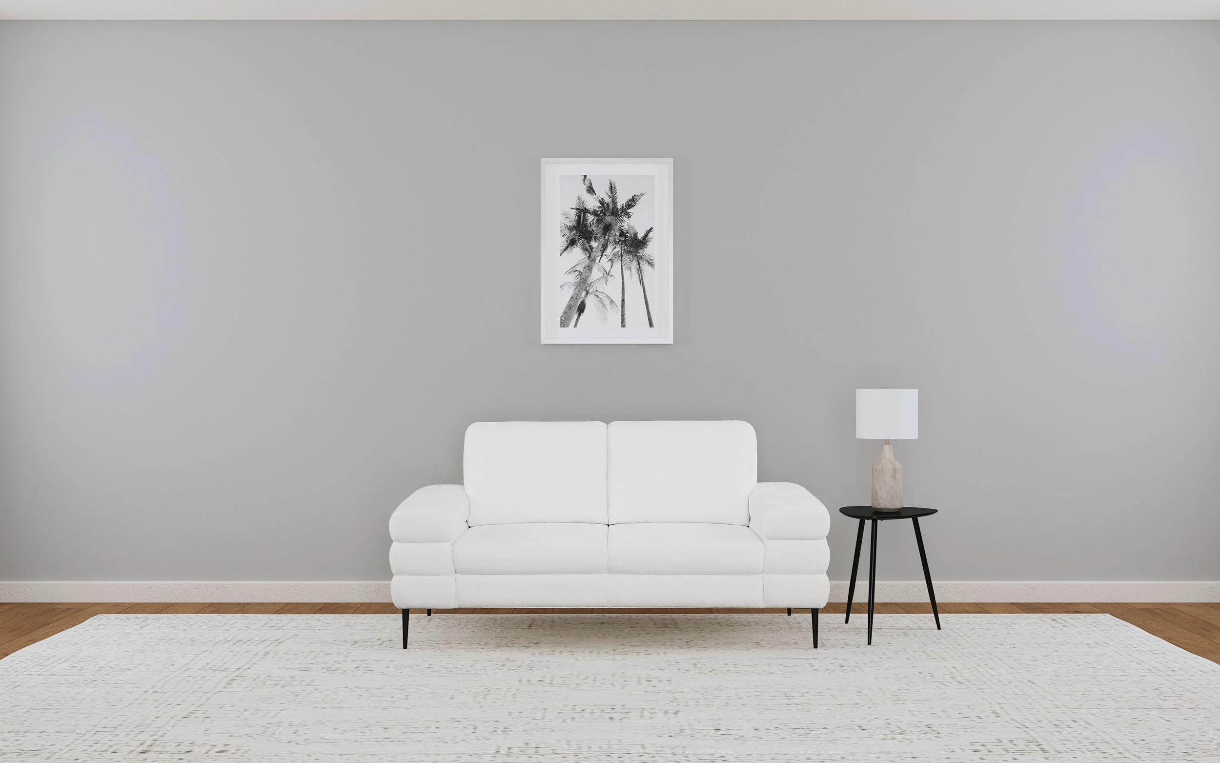 Jessel Chenille Upholstered Track Arm Loveseat Ivory - Image 3