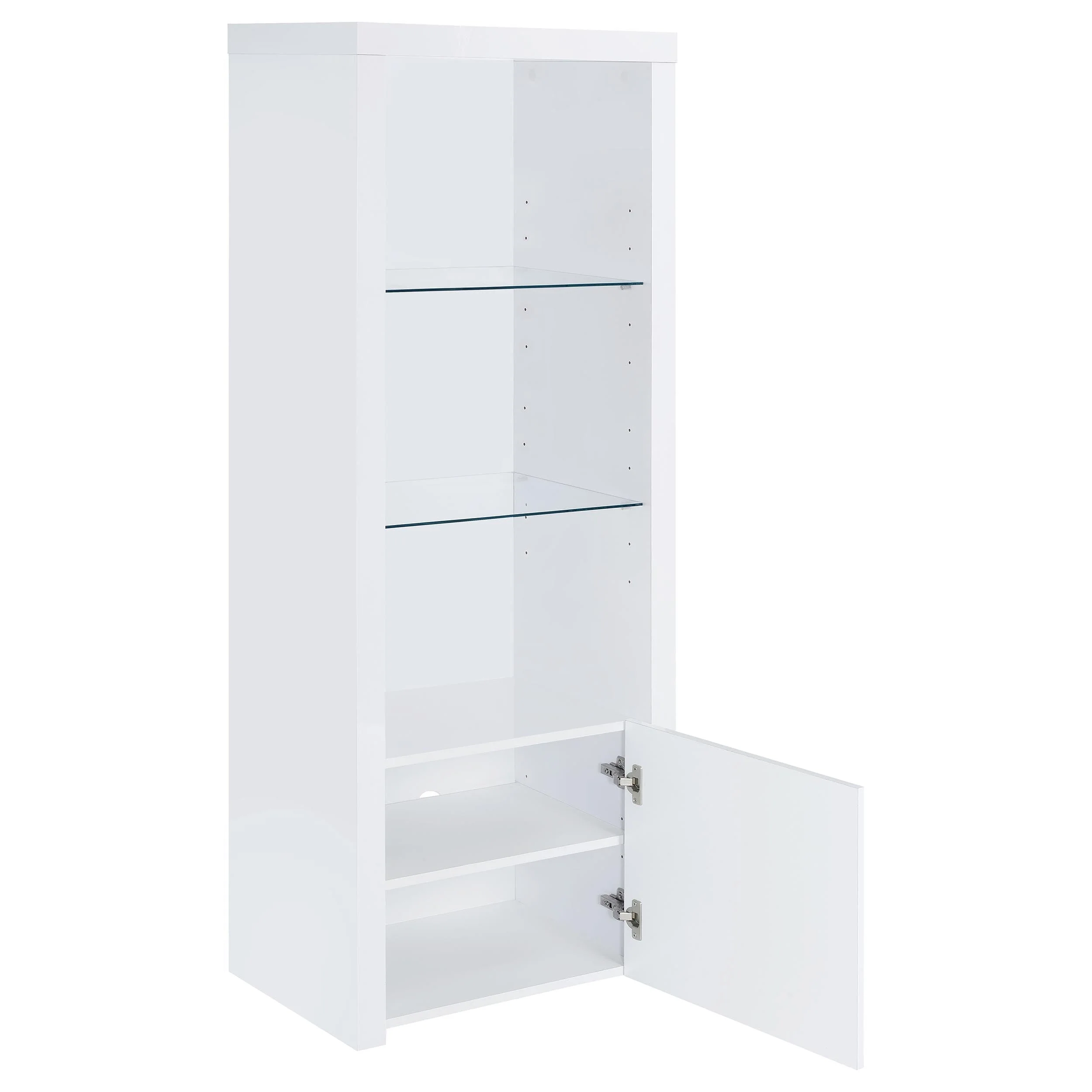 Jude 3-shelf Engineered Wood Media Tower High Gloss White - Image 4