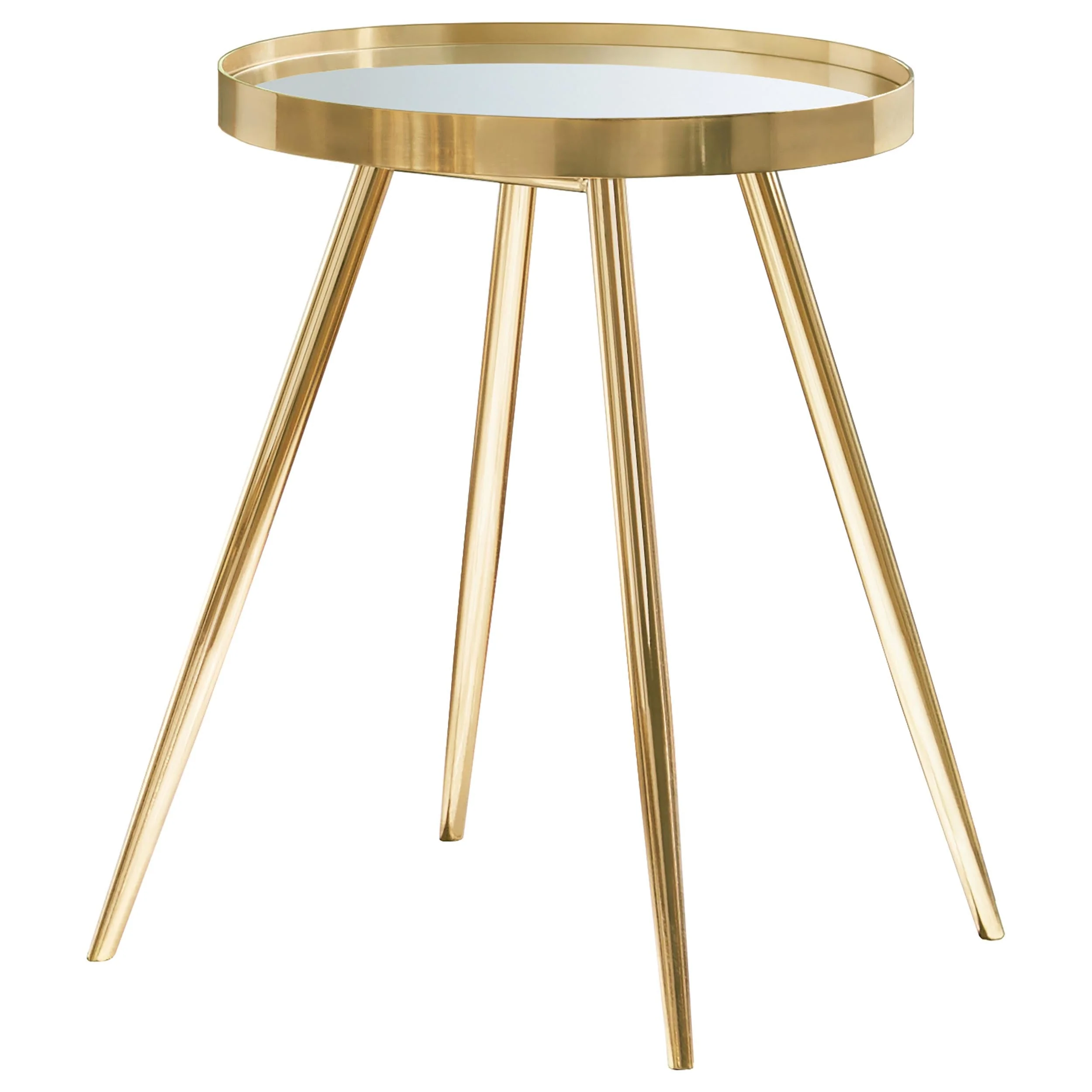 Kaelyn Round Coffee and End Table Set Gold - Image 7