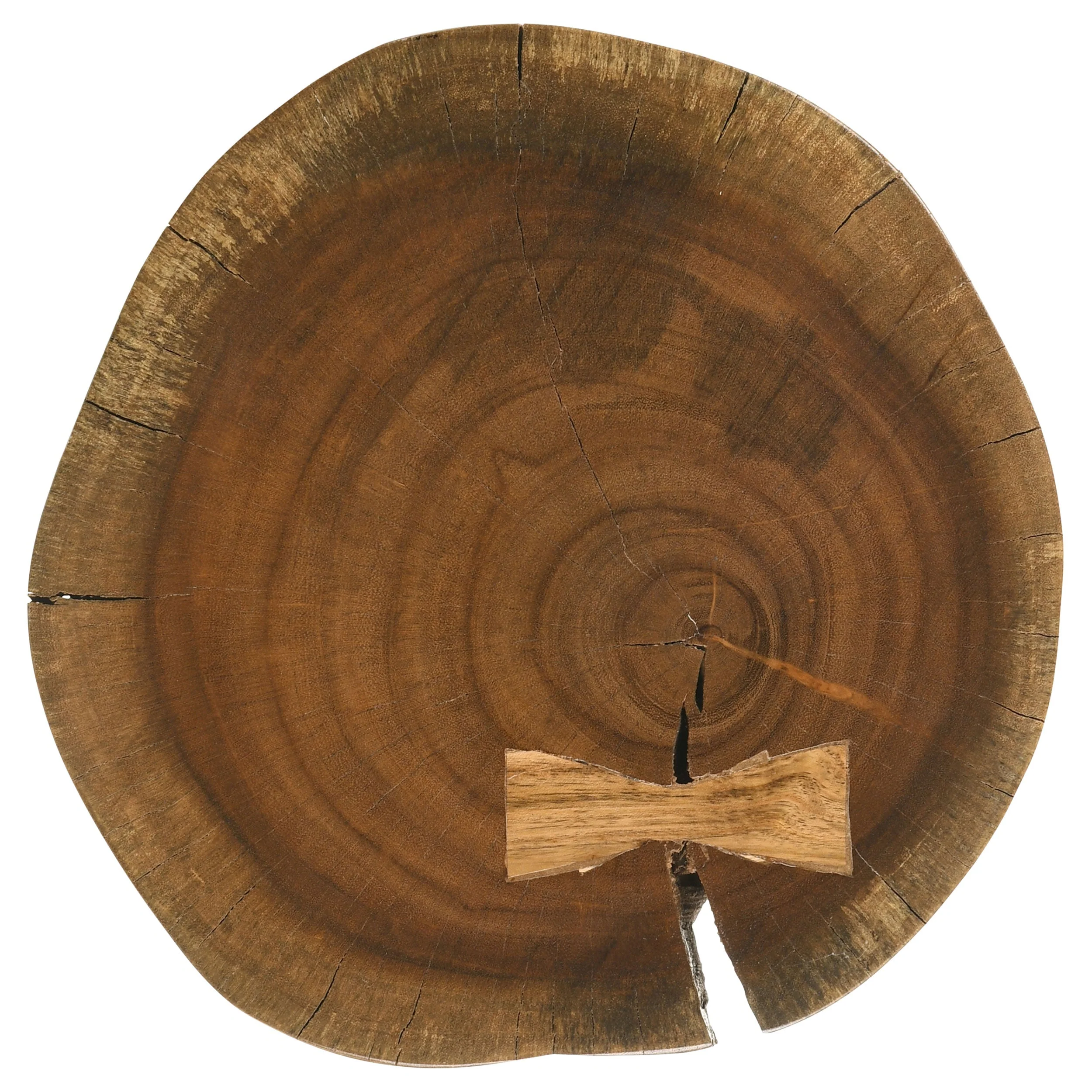 Keith Round Solid Tree Trunk Side Table Natural and Black - Image 4