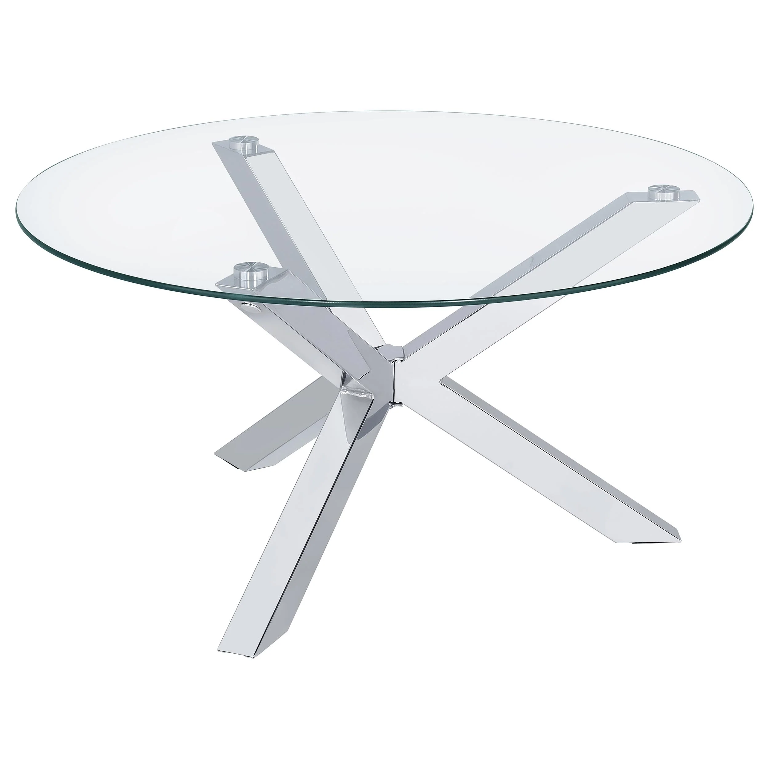 Kenzie Round Coffee and End Table Set Chrome - Image 13