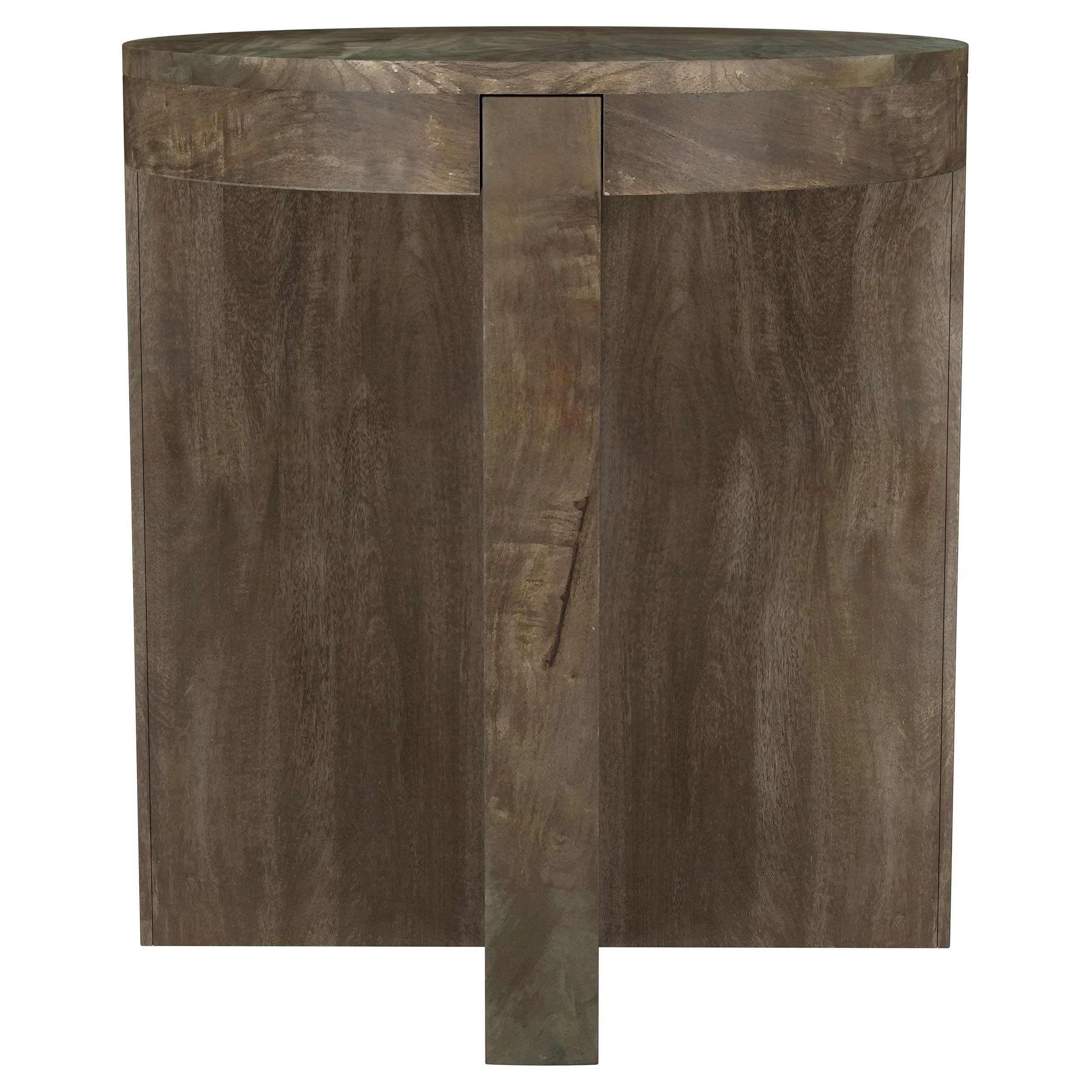 Kinkaid Round Solid Mango Wood End Table Brown - Image 2