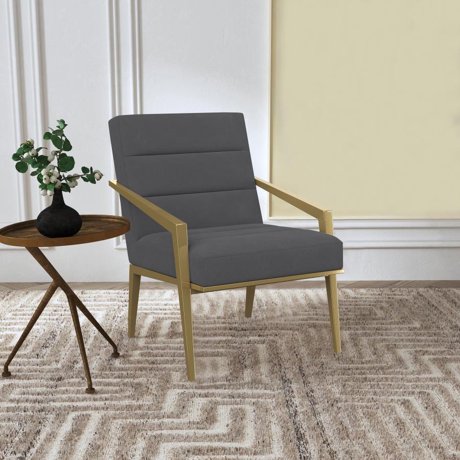 Kirra Upholstered Metal Arm Accent Chair - Image 2