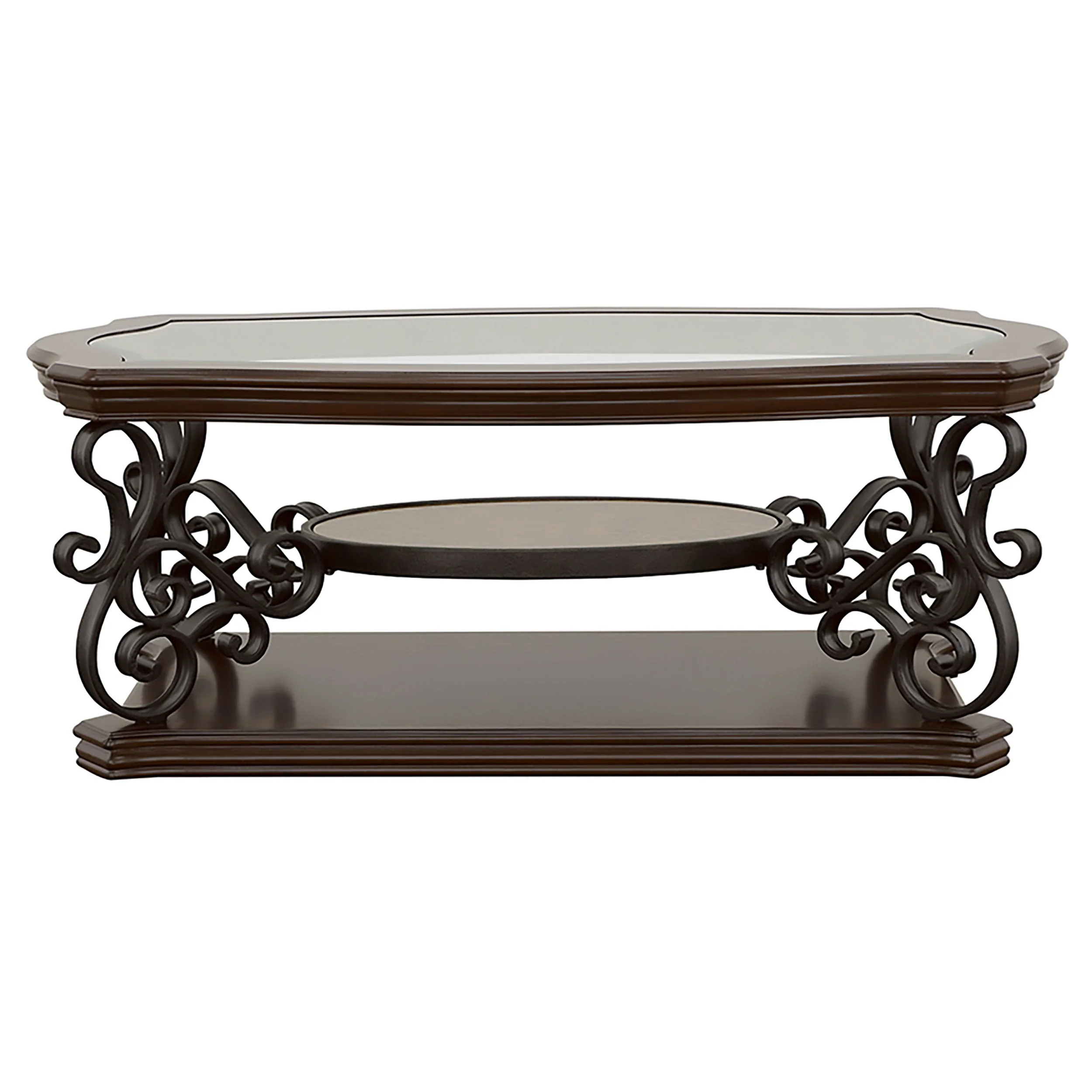 Laney 1-shelf Glass Top Rectangular Coffee Table Deep Merlot - Image 7