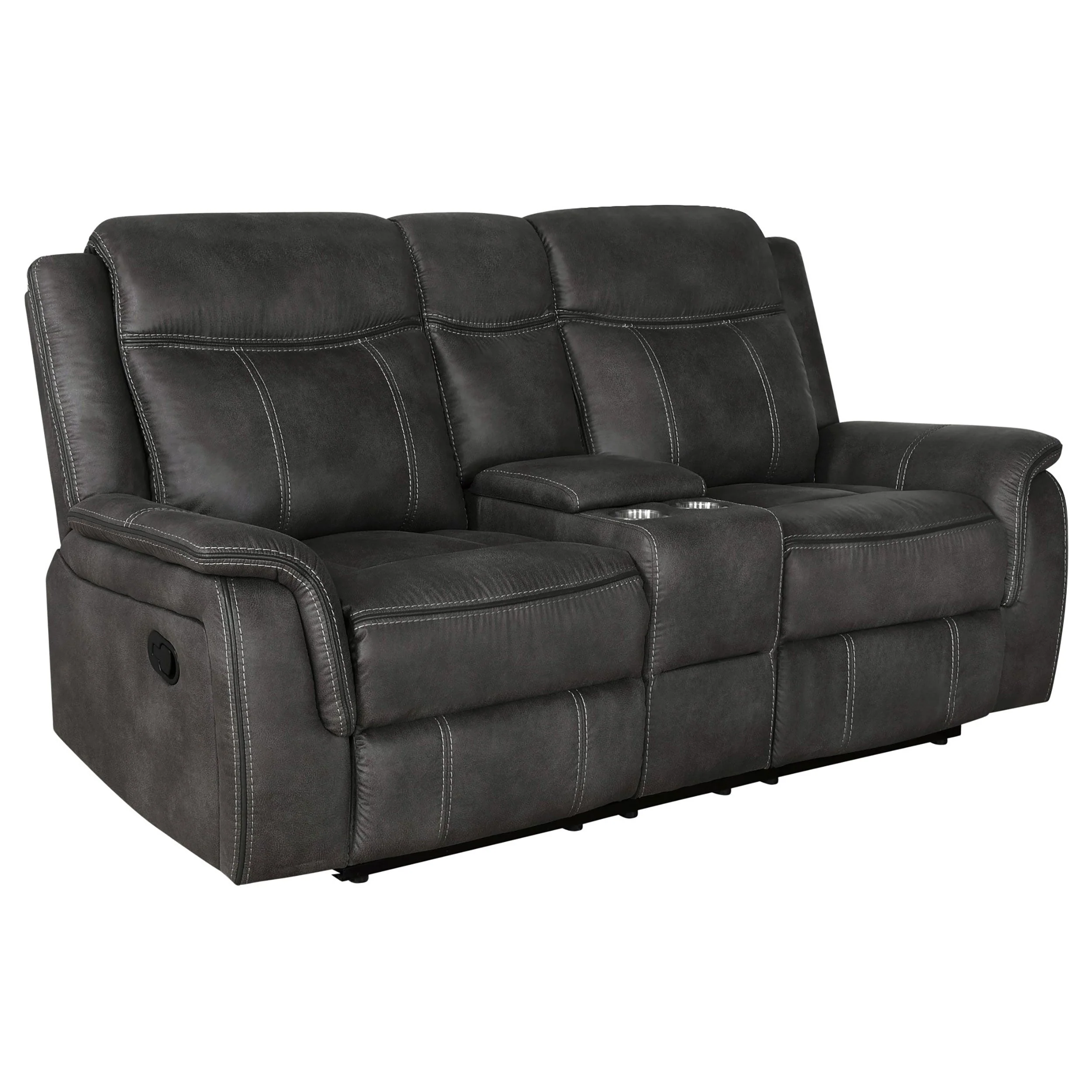 Lawrence Upholstered Reclining Sofa Set Charcoal - Image 10