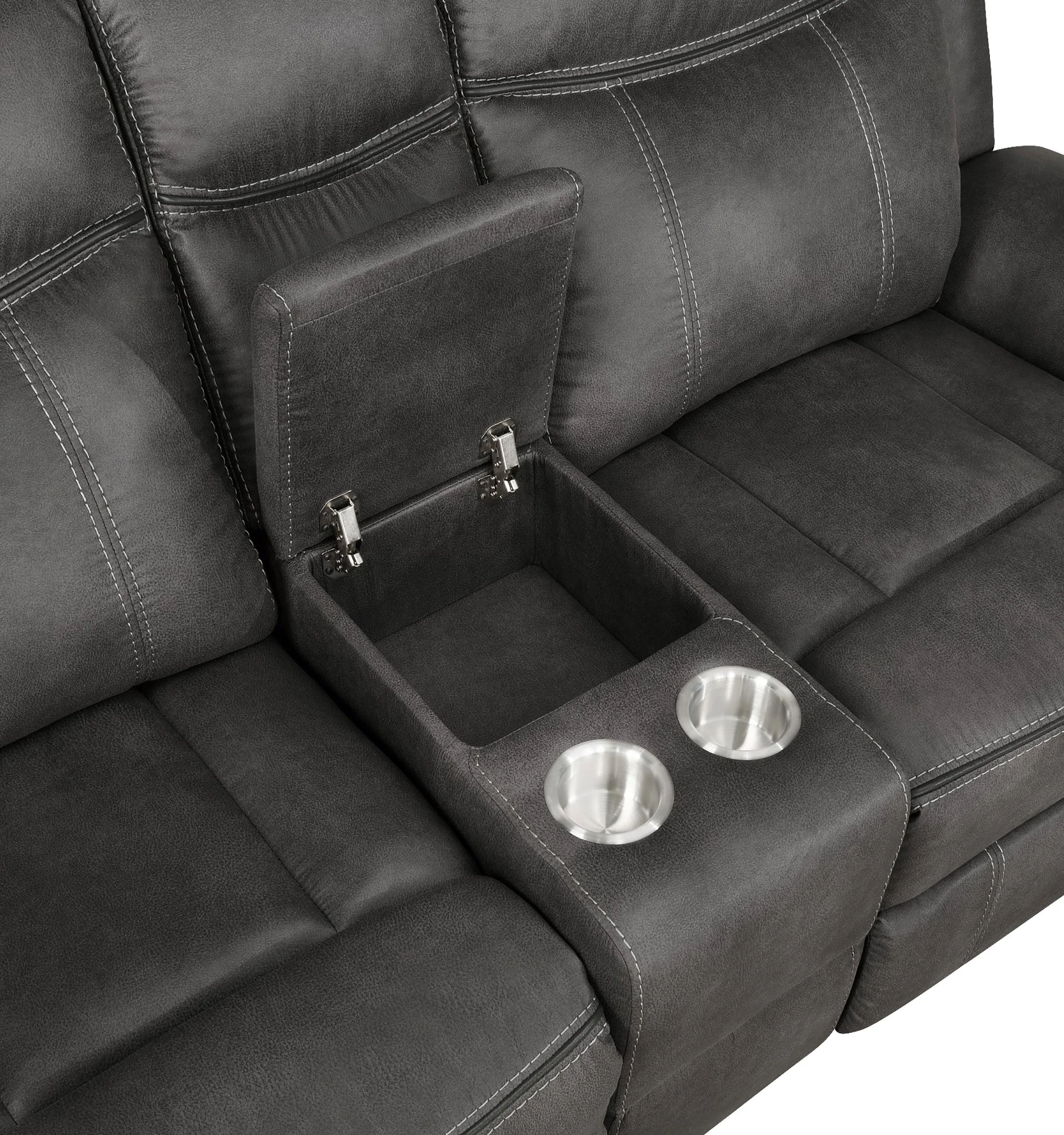 Lawrence Upholstered Reclining Sofa Set Charcoal - Image 11