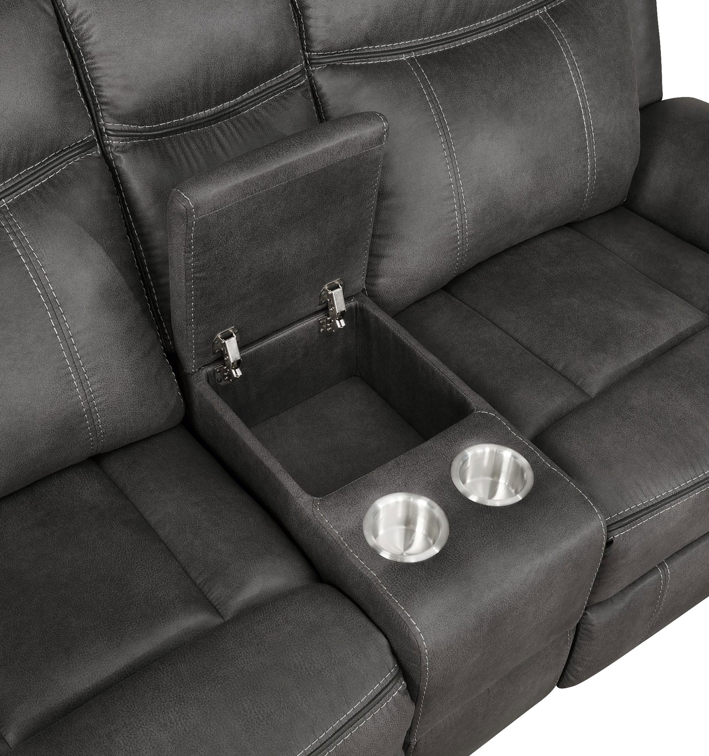 Lawrence Upholstered Reclining Sofa Set Charcoal - Image 16