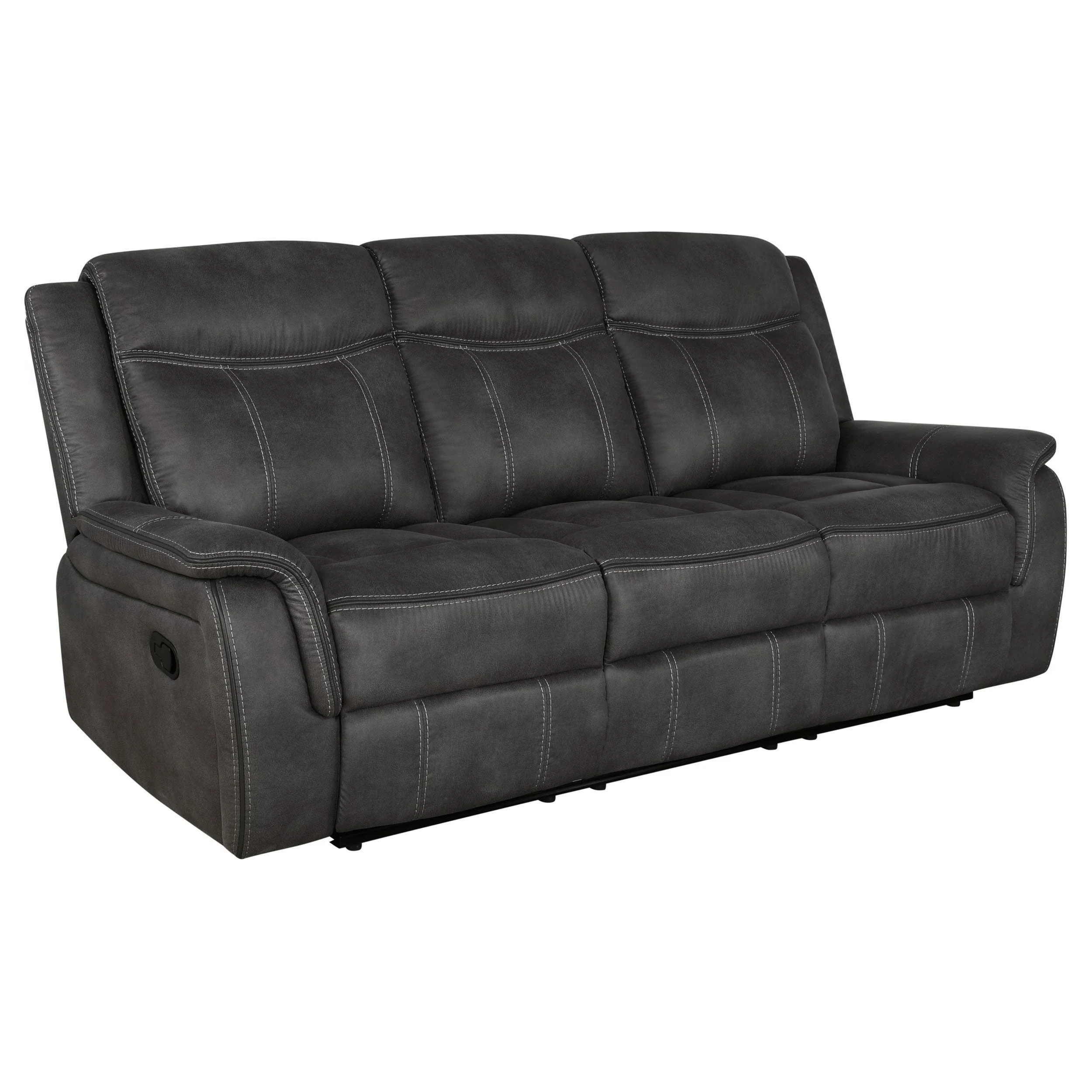 Lawrence Upholstered Reclining Sofa Set Charcoal - Image 8