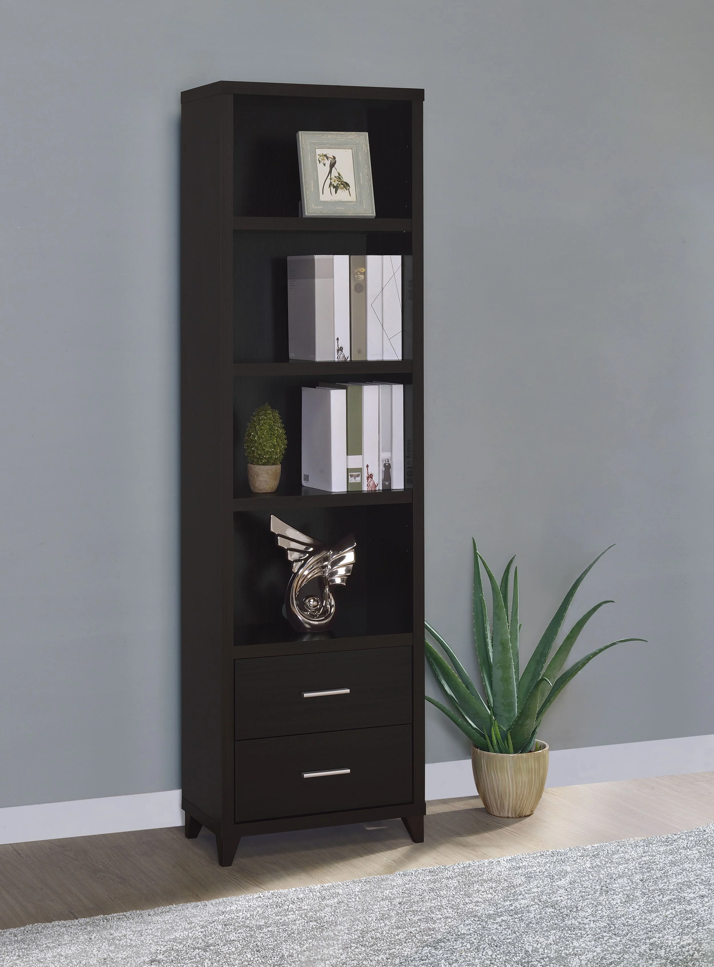 Lewes 4-shelf Engineered Wood Media Tower Cappuccino - Image 3