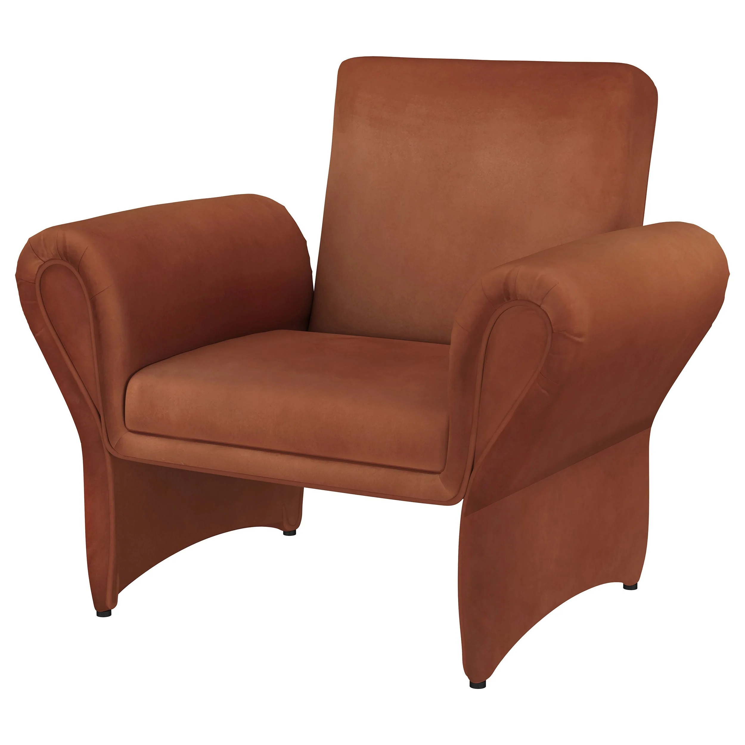 Liana Upholstered Roll Arm Accent Armchair Rust Orange - Image 5