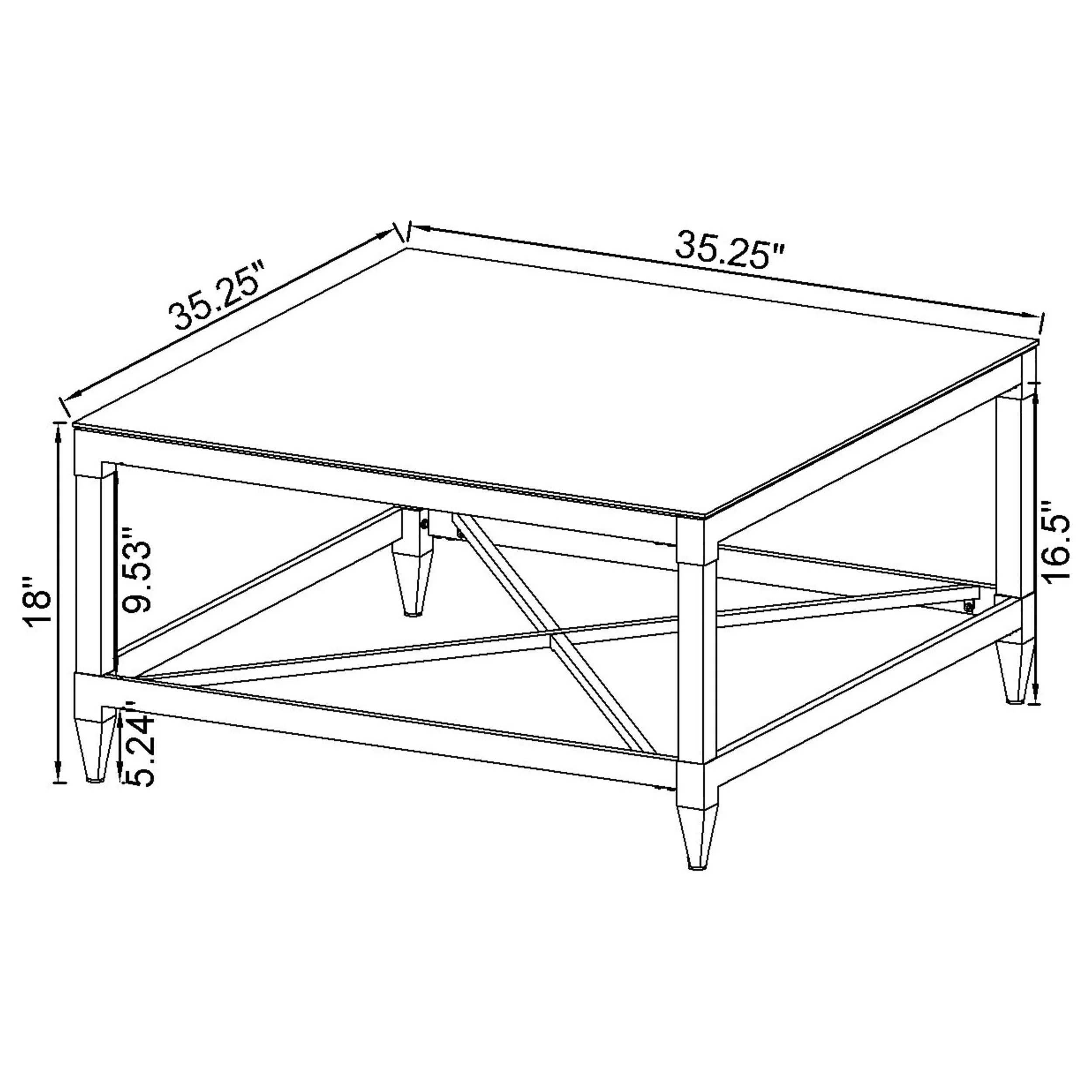 Lindley Square Coffee and End Table Set Chrome - Image 22