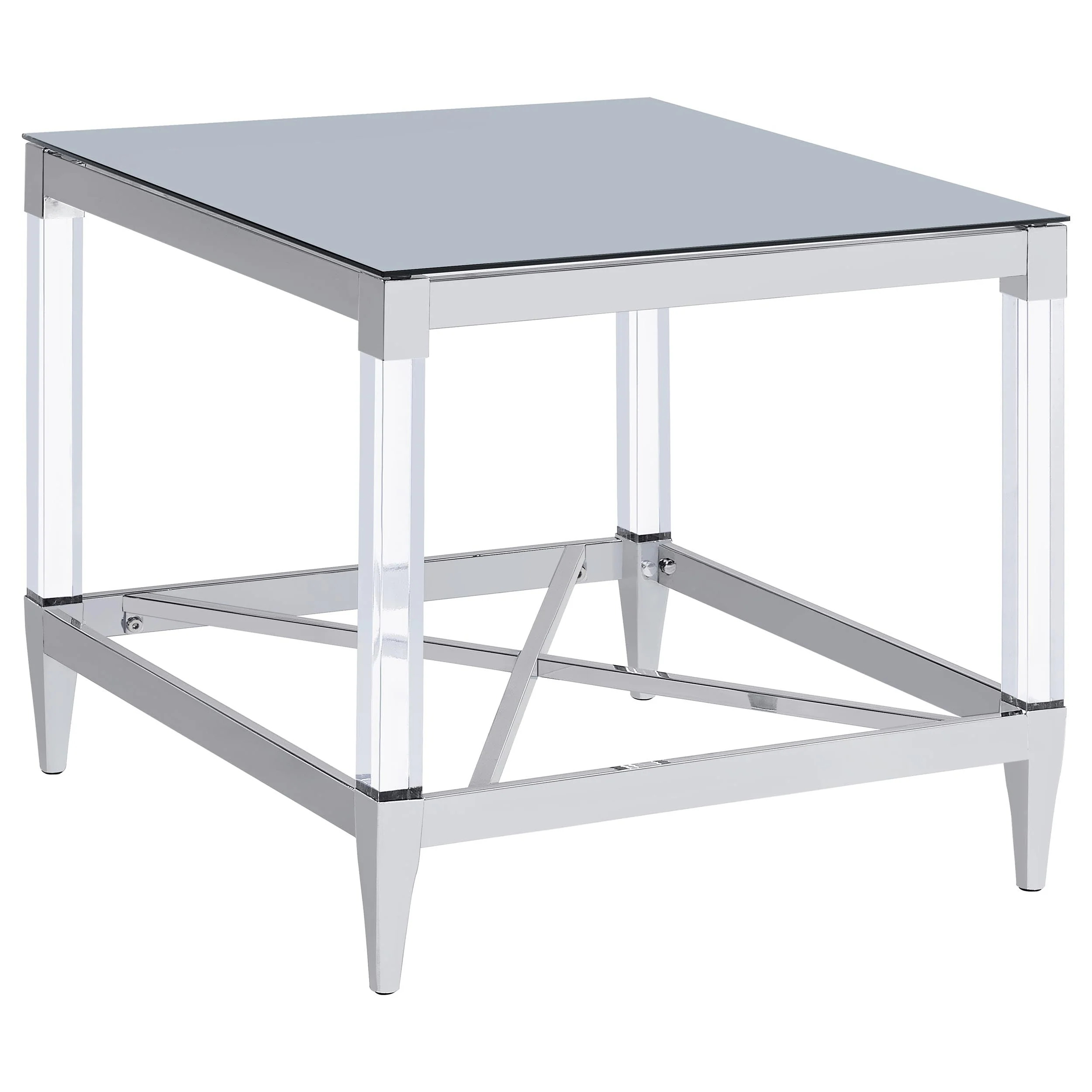 Lindley Square Coffee and End Table Set Chrome - Image 7
