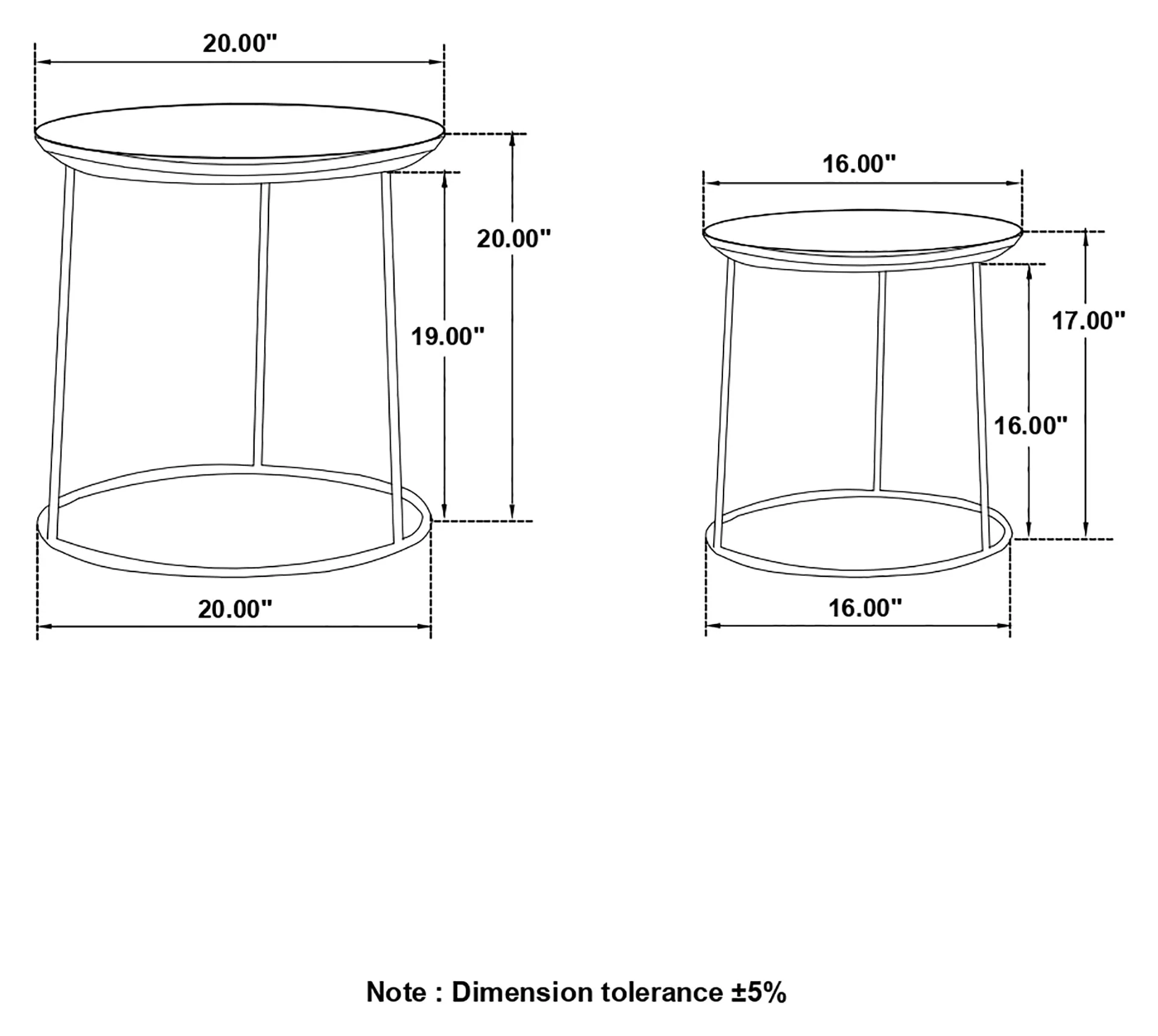 Loannis 2-piece Round Mango Wood Nesting Table Matte Black - Image 10
