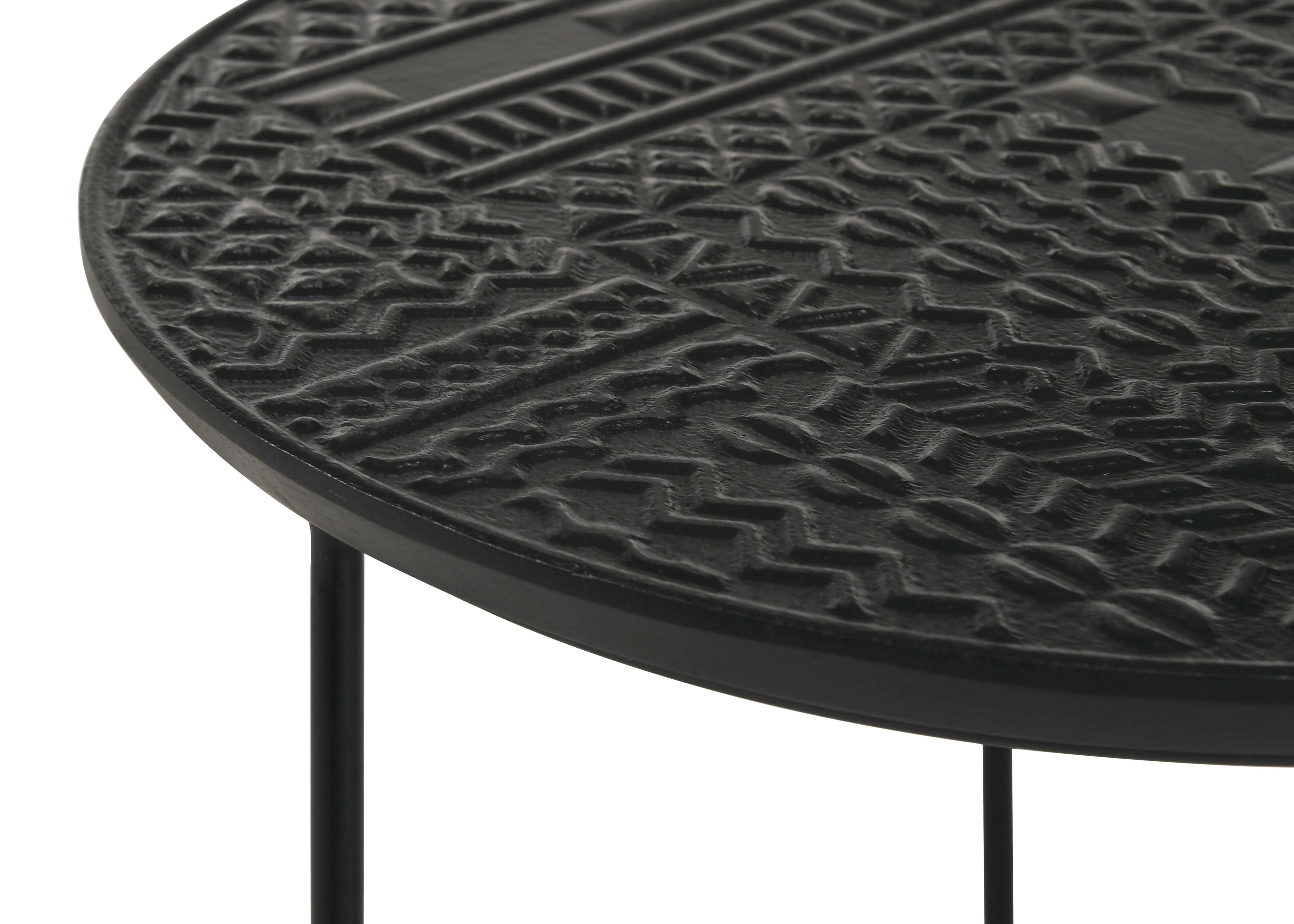 Loannis 2-piece Round Mango Wood Nesting Table Matte Black - Image 9