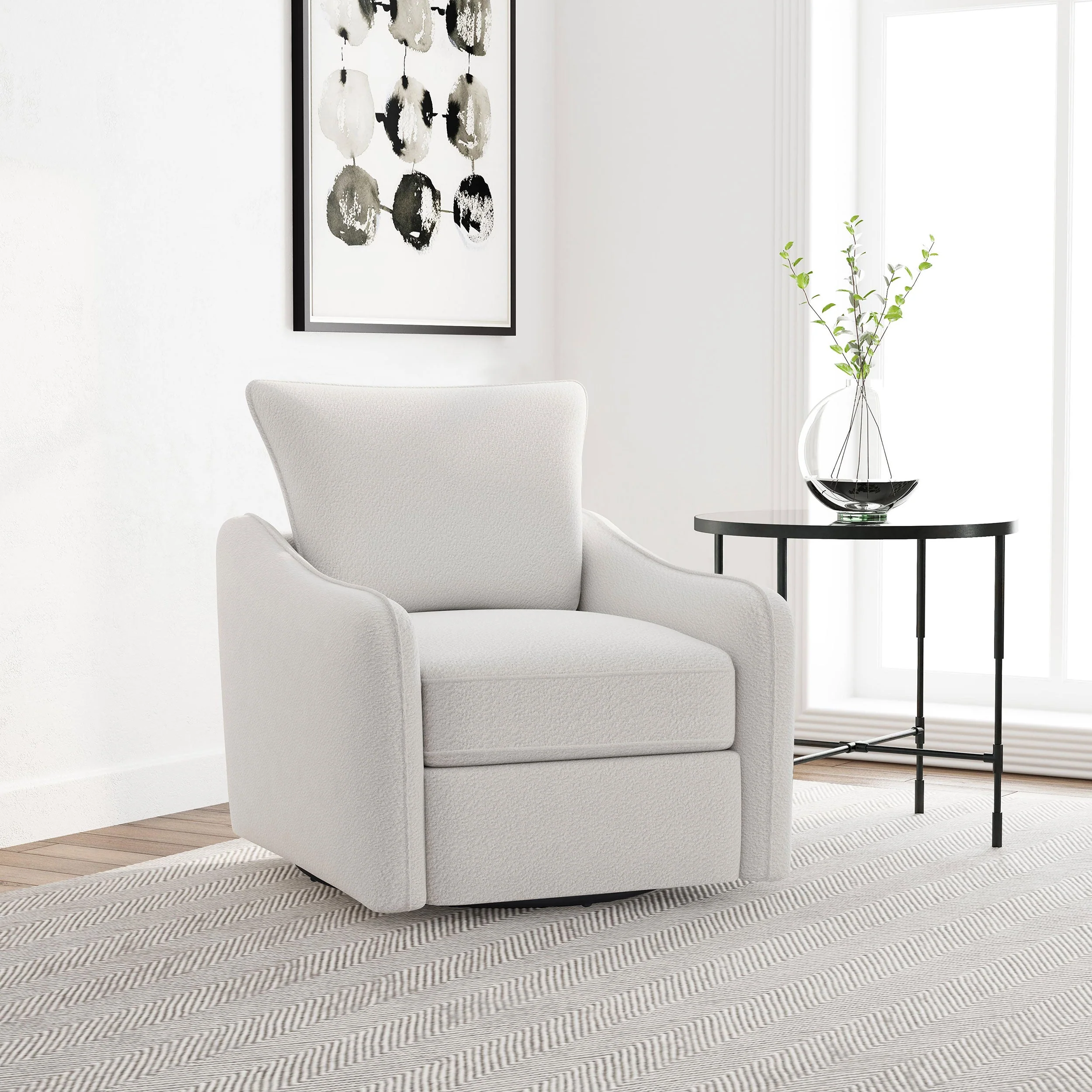 Madia Upholstered Sloped Arm Swivel Glider Chair - Image 5