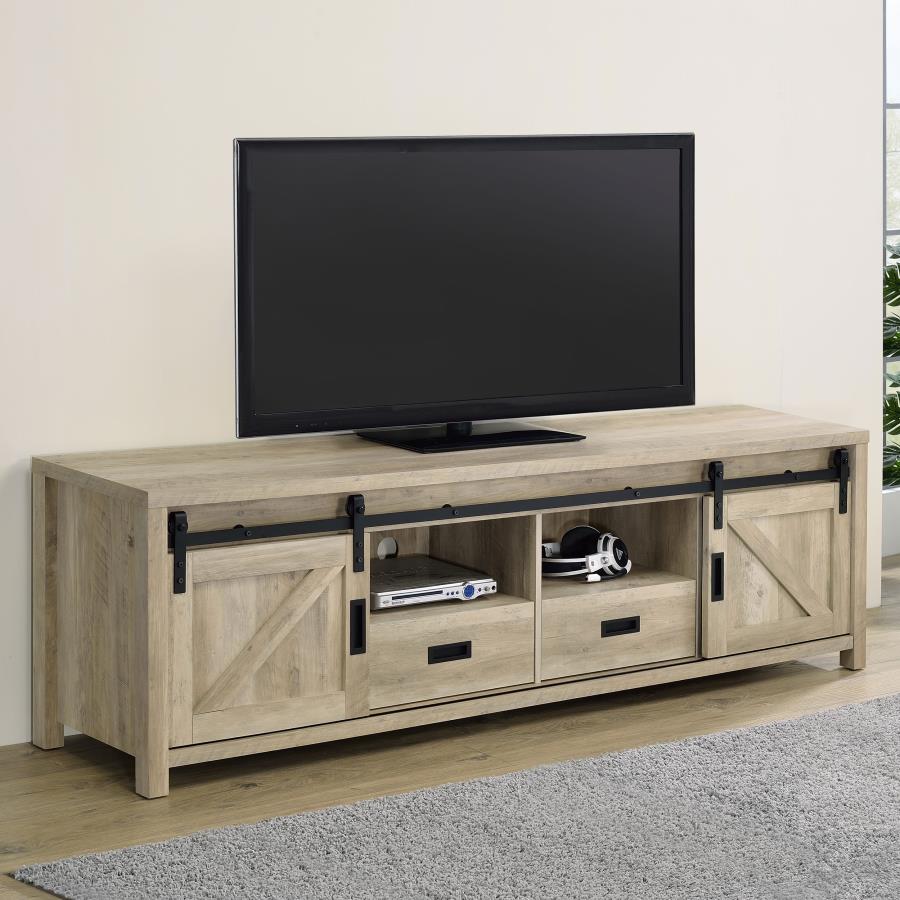 Madra 2-door Engineered Wood 79-inch TV Stand - Image 2