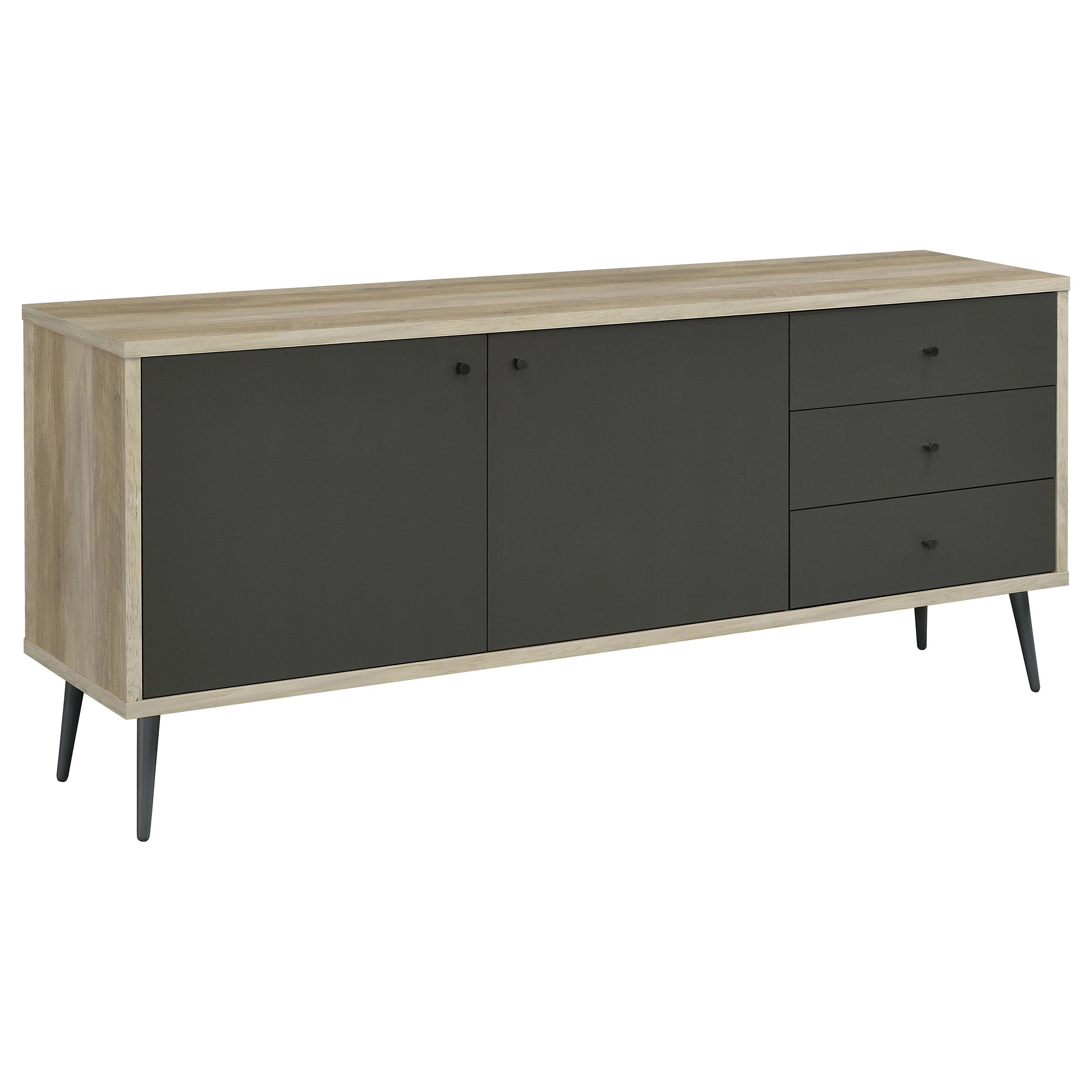 Maeve 2-door Engineered Wood Cabinet Antique Pine and Grey - Image 2