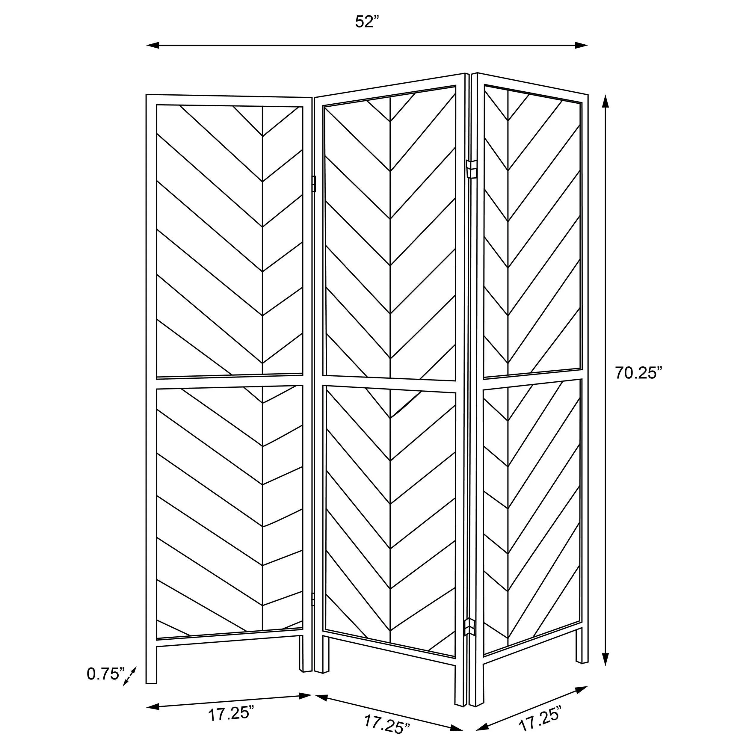 Marlene 3-Panel Room Divider Folding Screen Rustic Tobacco - Image 7