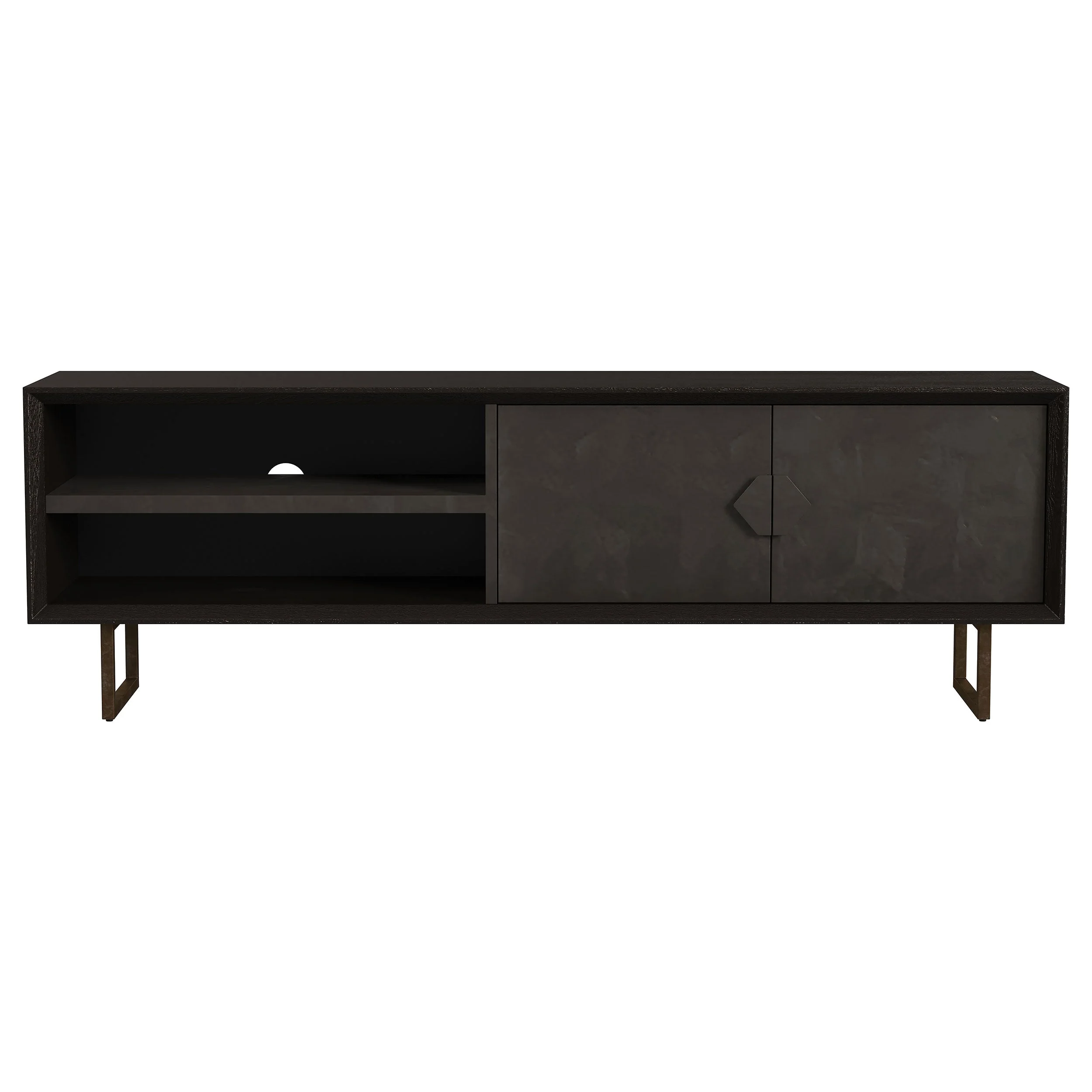 Marsden 2-door Mango Wood 70-inch TV Stand Charcoal Black - Image 6