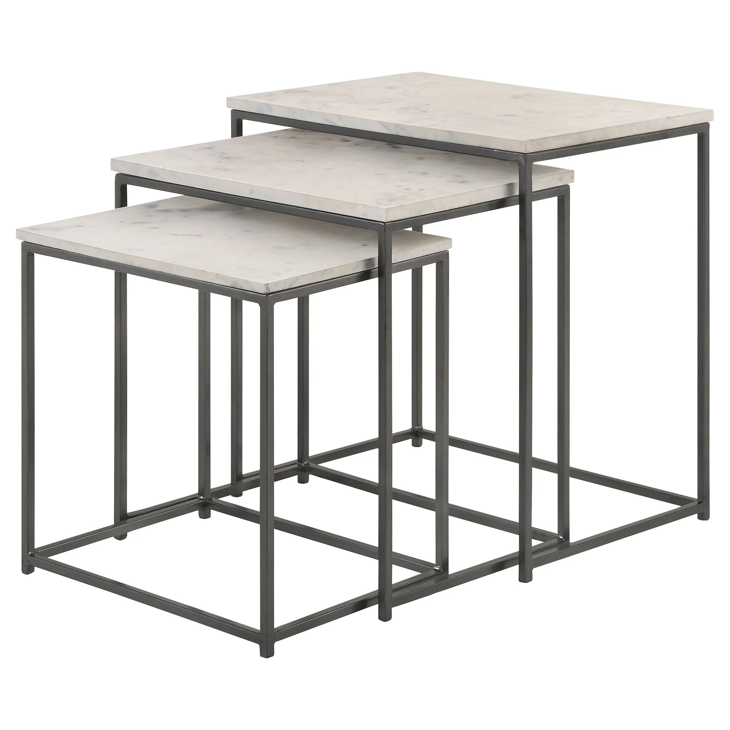 Medora 3-piece Marble Top Nesting Table Set White - Image 5