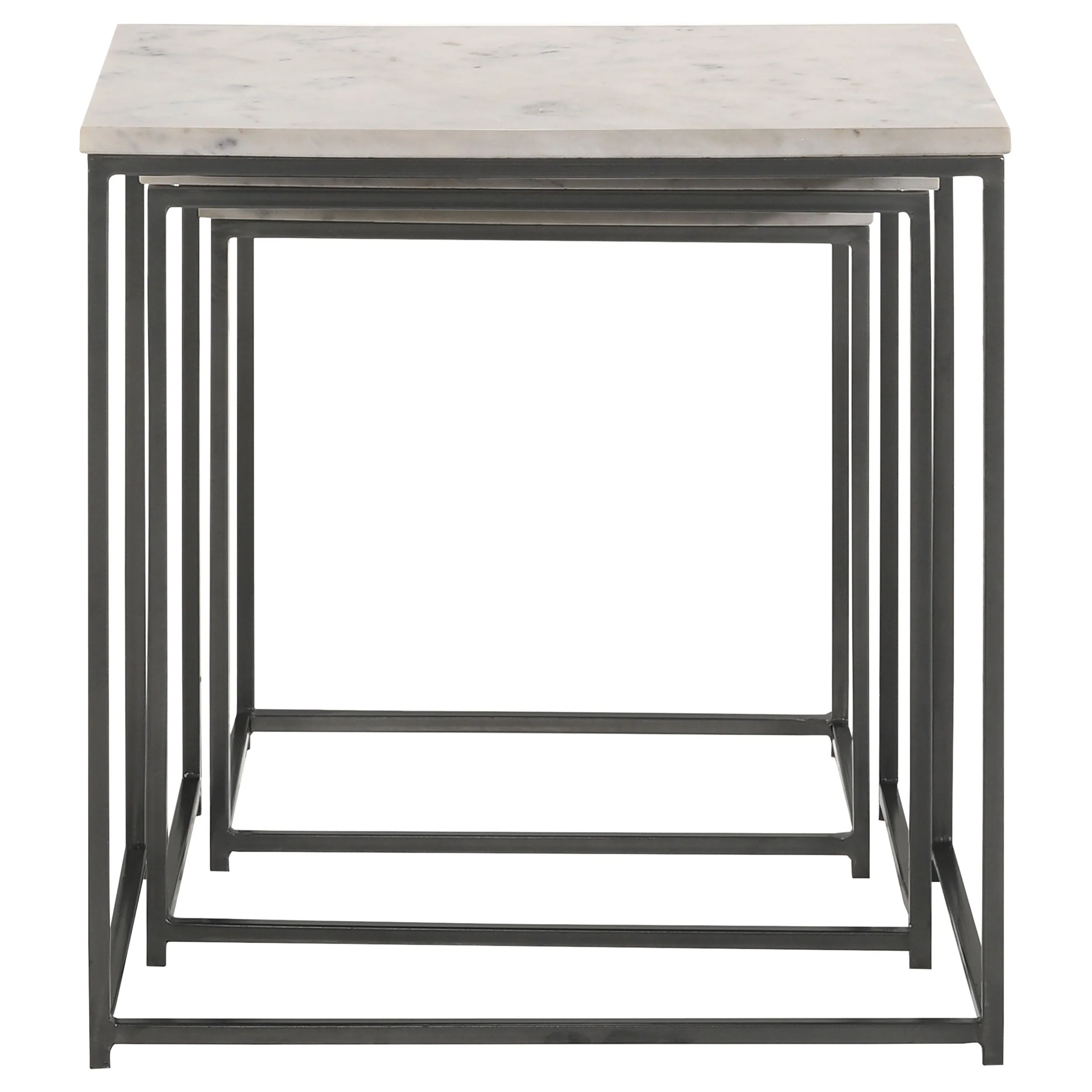 Medora 3-piece Marble Top Nesting Table Set White - Image 7