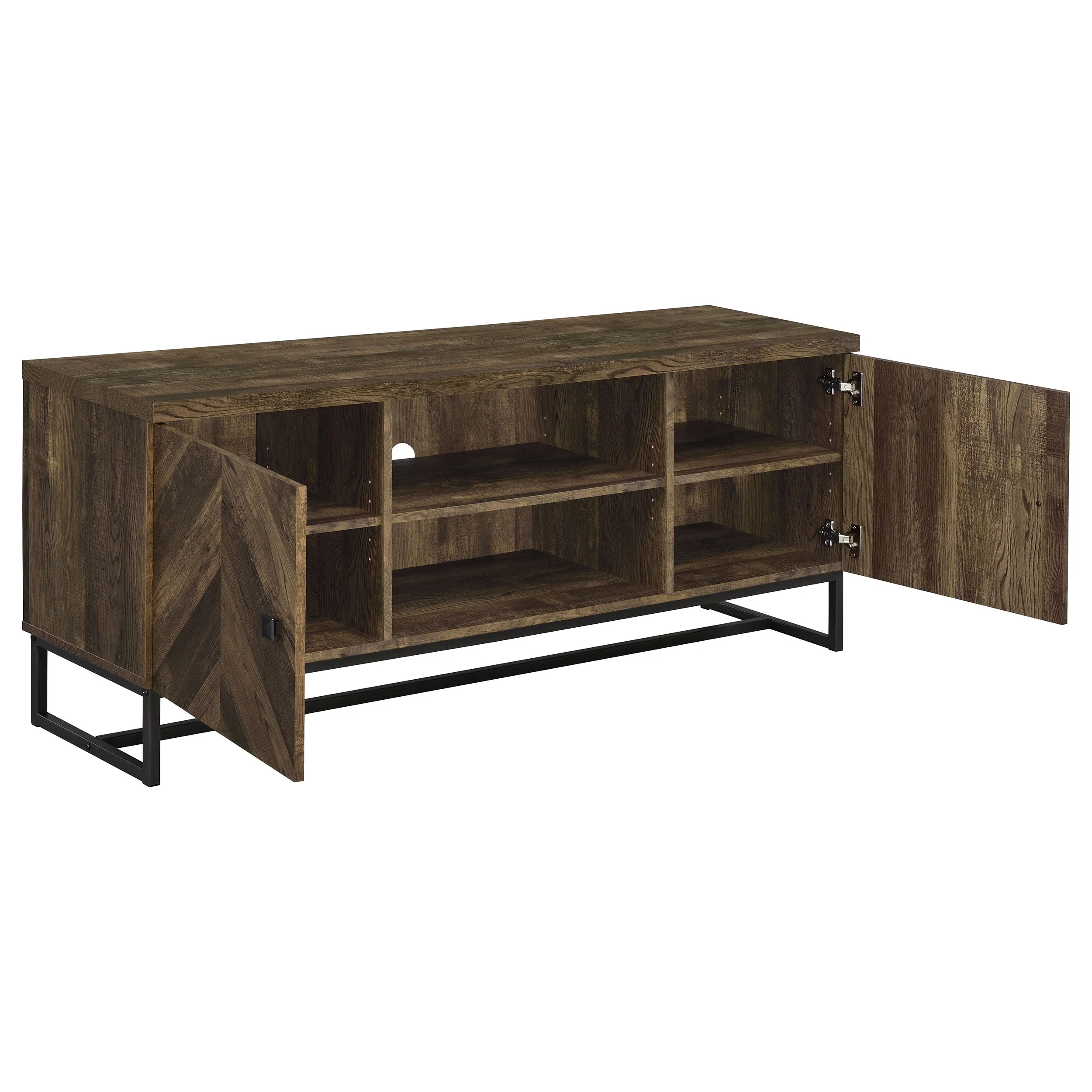 Myles 2-door Engineered Wood 60-inch TV Stand Rustic Oak - Image 4
