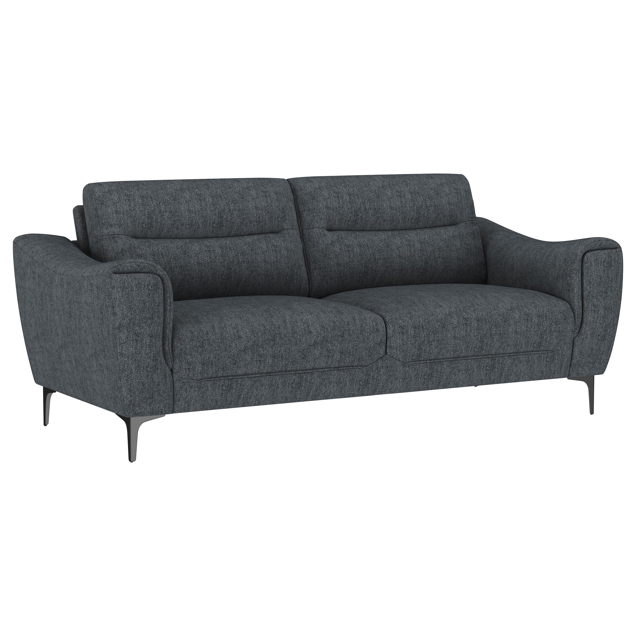 Nolan Upholstered Sloped Track Arm Sofa Charcoal - Image 2