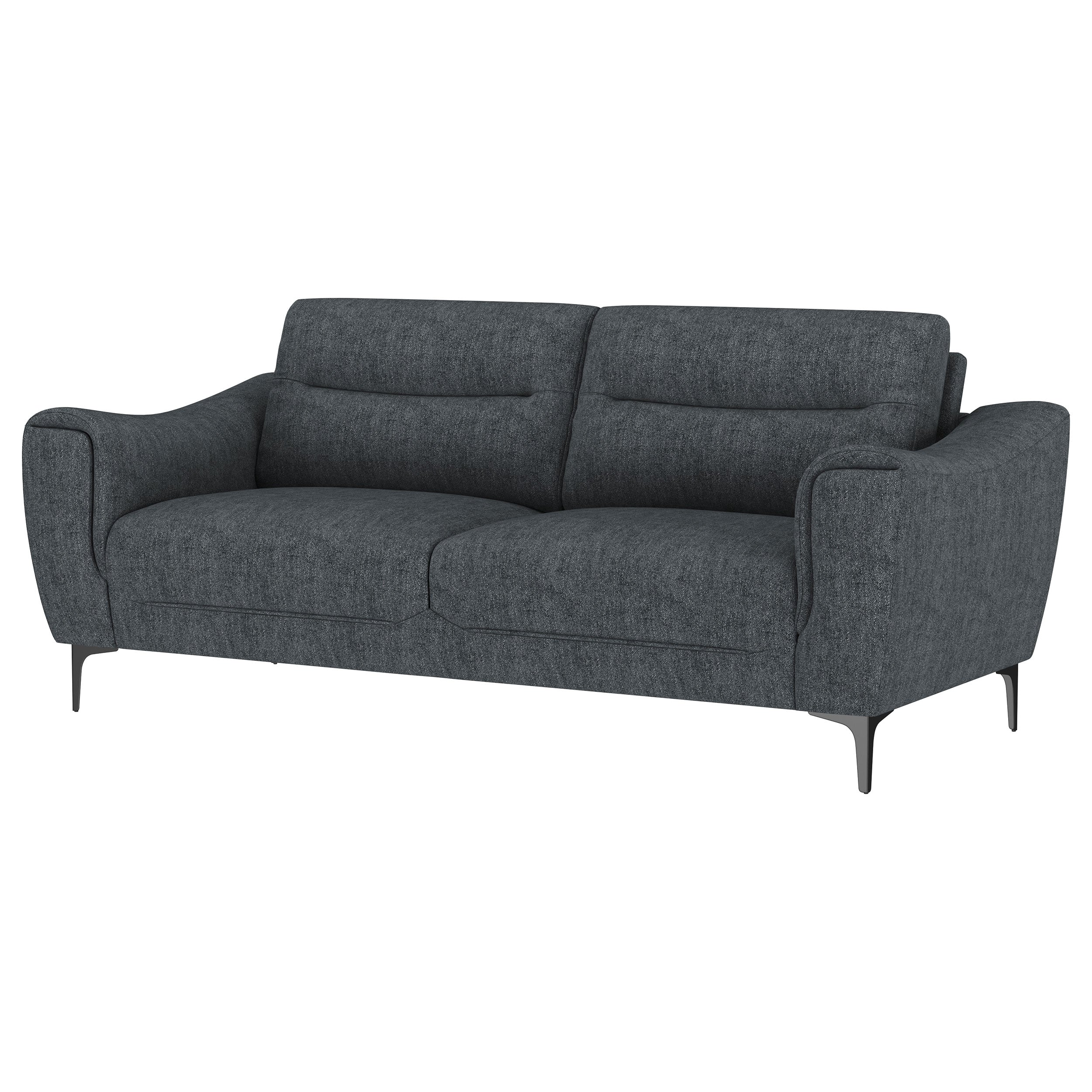 Nolan Upholstered Sloped Track Arm Sofa Charcoal - Image 5
