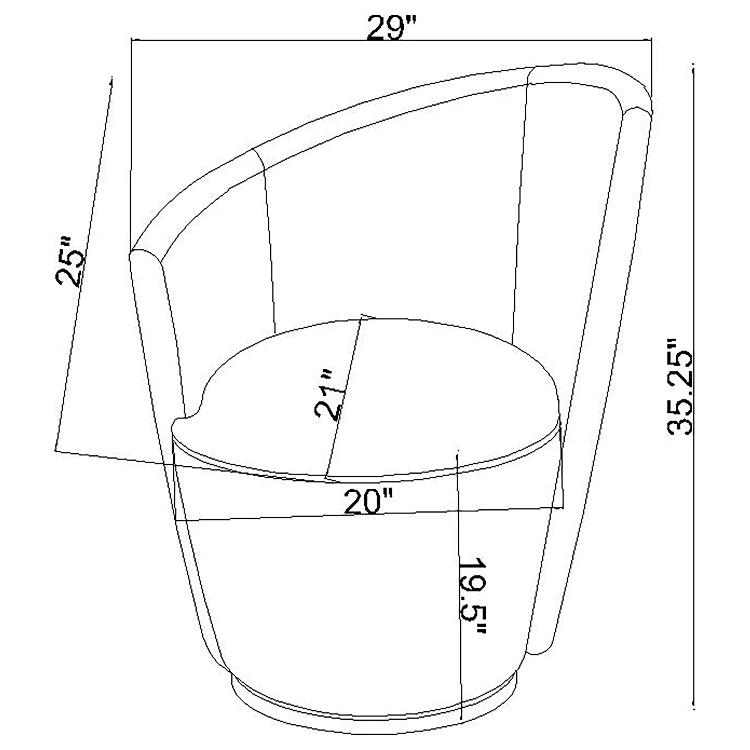 Nueva Upholstered Swivel Chair Curved Backrest - Image 16