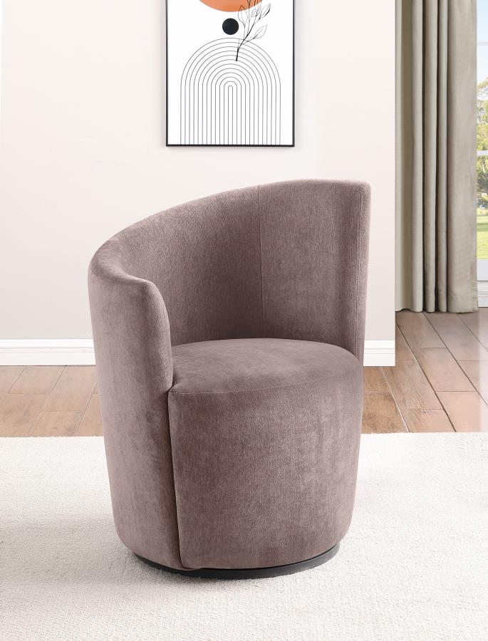 Nueva Upholstered Swivel Chair Curved Backrest - Image 2