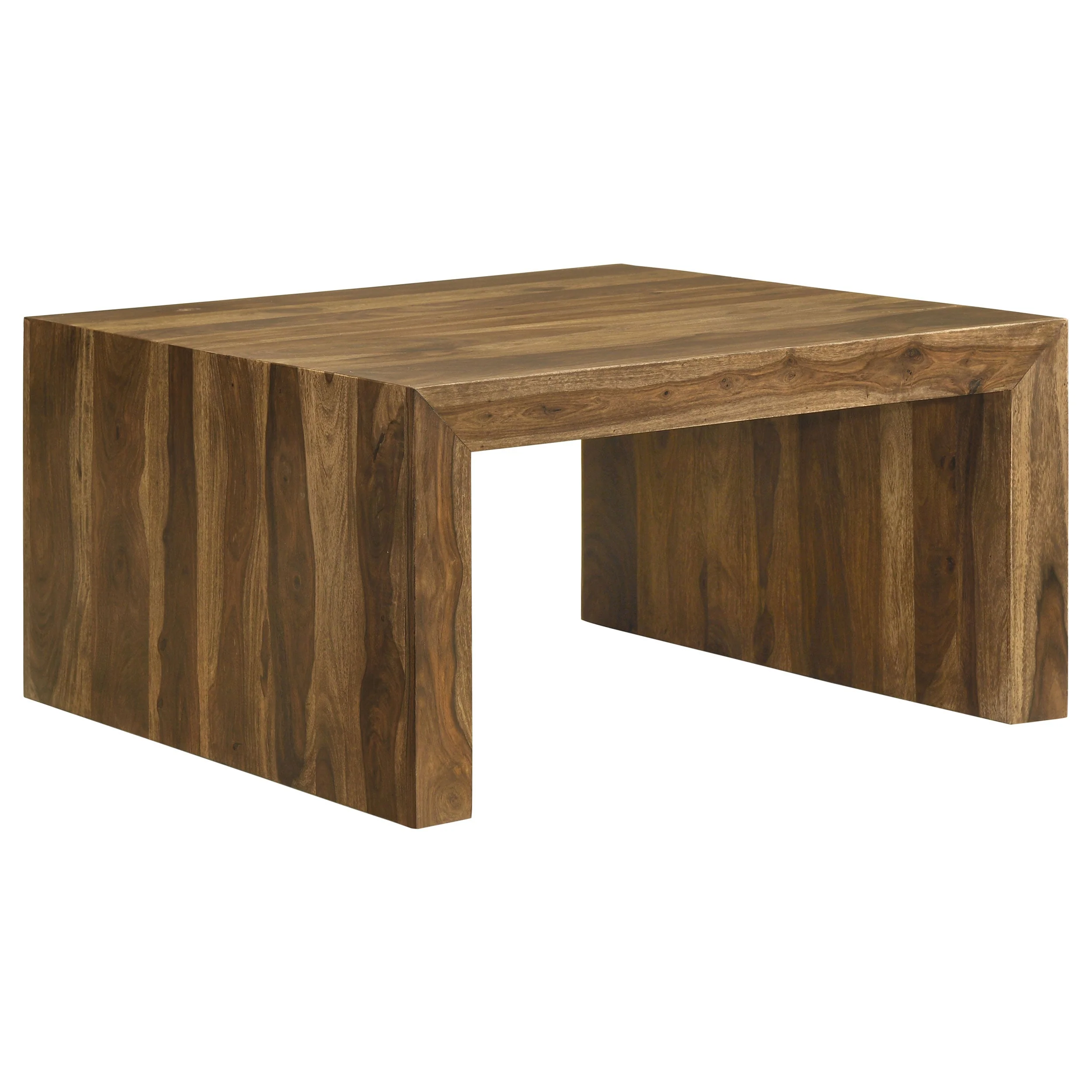 Odilia Square Solid Wood Coffee Table Auburn - Image 2