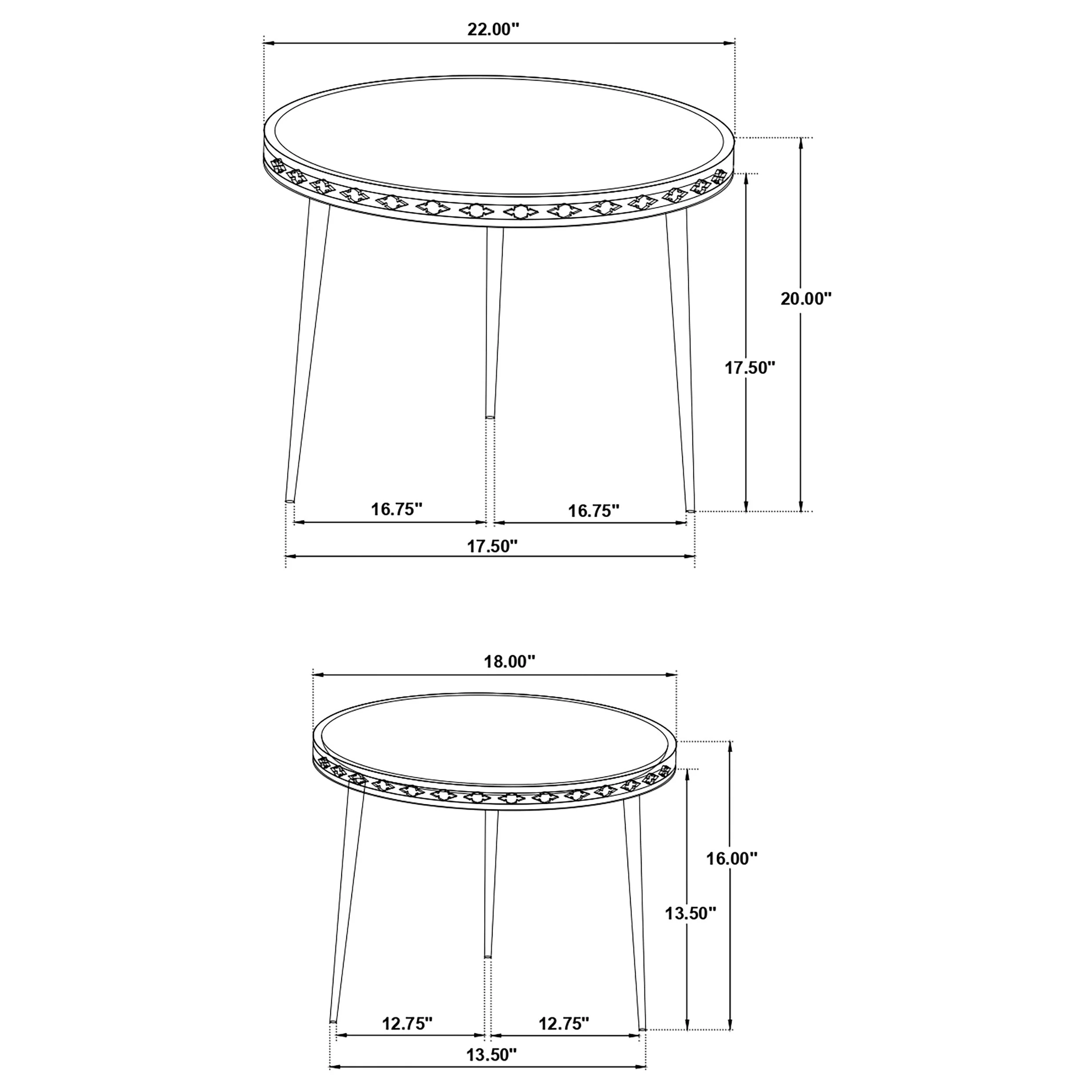 Ollie 2-piece Solid Wood Bone Inlay Nesting Table Natural - Image 12